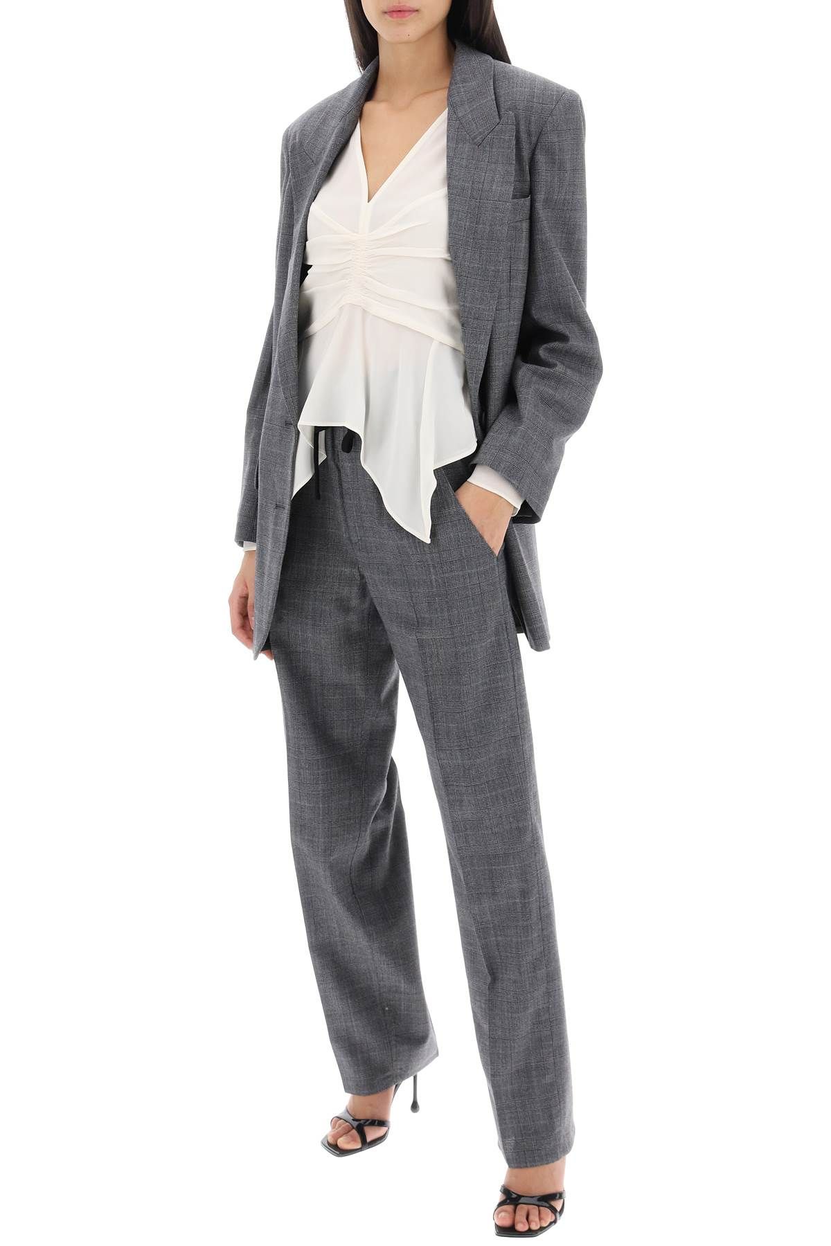 Shop Marant Etoile Priska Pants In Prince Of Wales In Grey