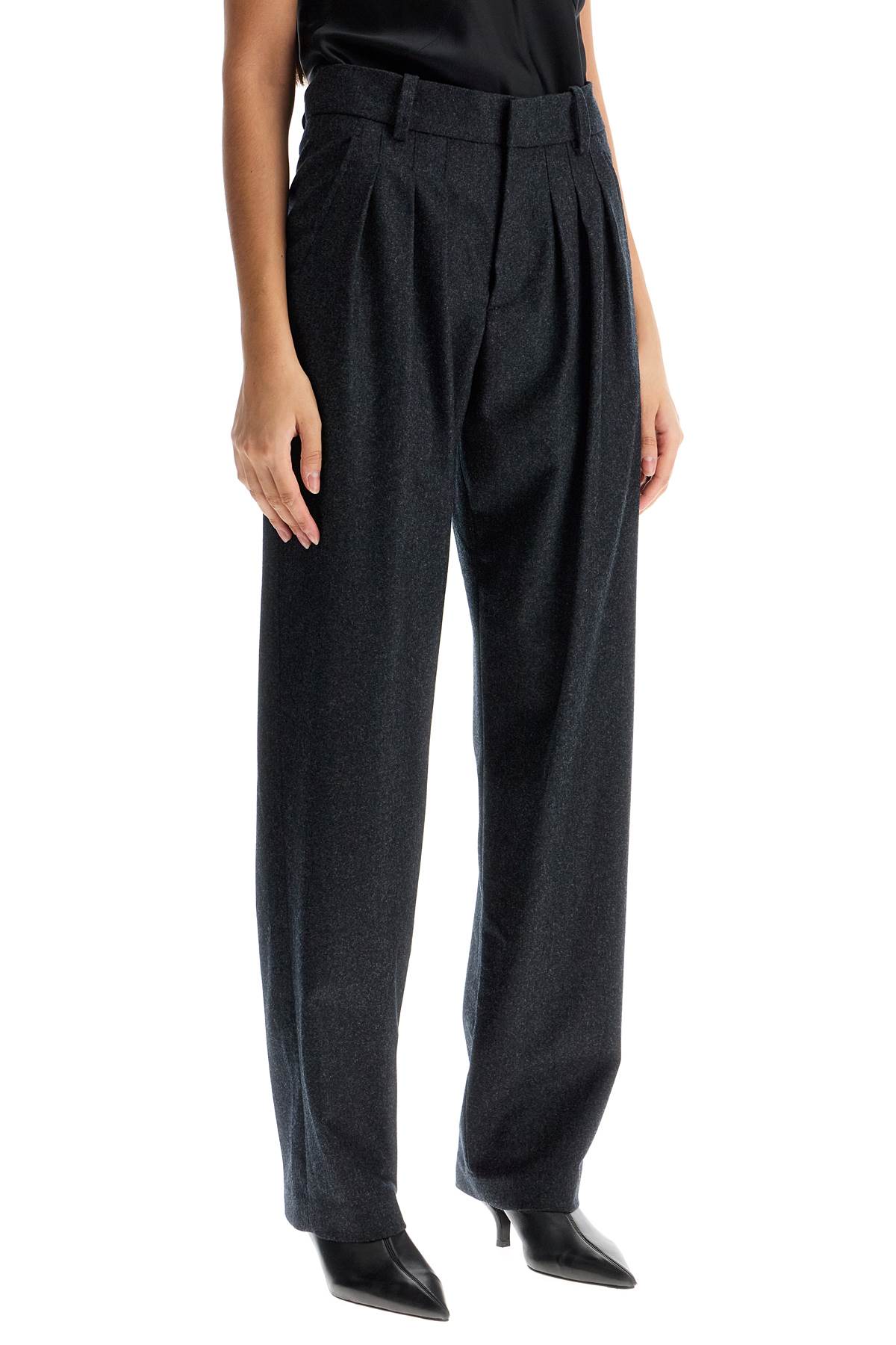 Shop Isabel Marant Casile Wool Flannel Trousers In Nine In Grey