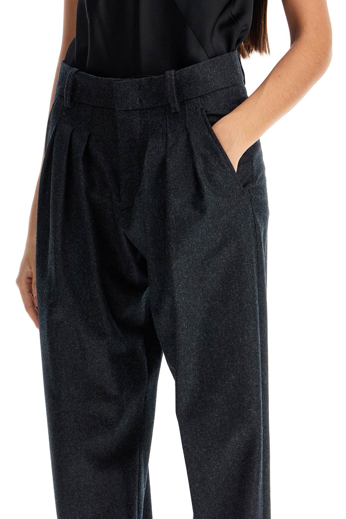 Shop Isabel Marant Casile Wool Flannel Trousers In Nine In Grey