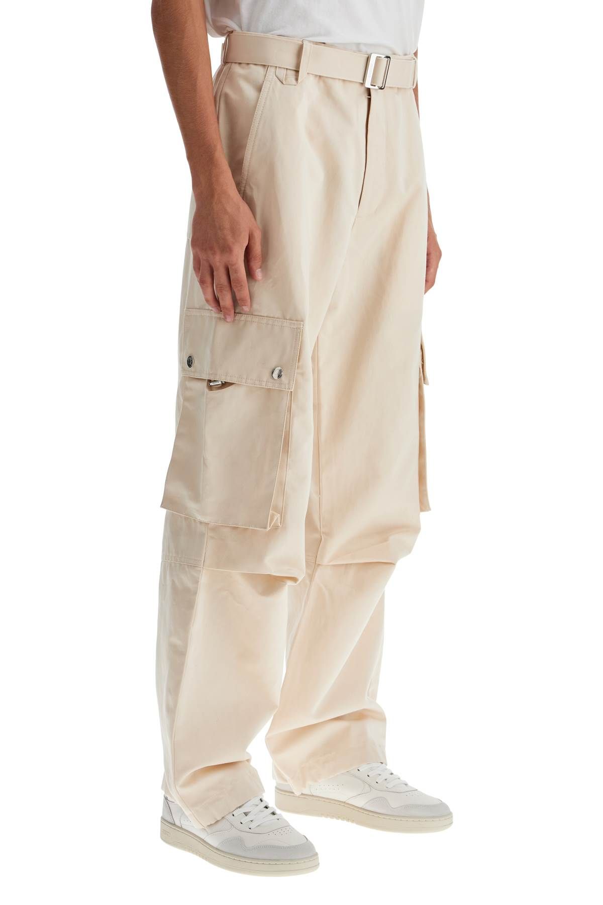 Shop Jacquemus Cargo Gabardine Trousers In Eight In Neutro