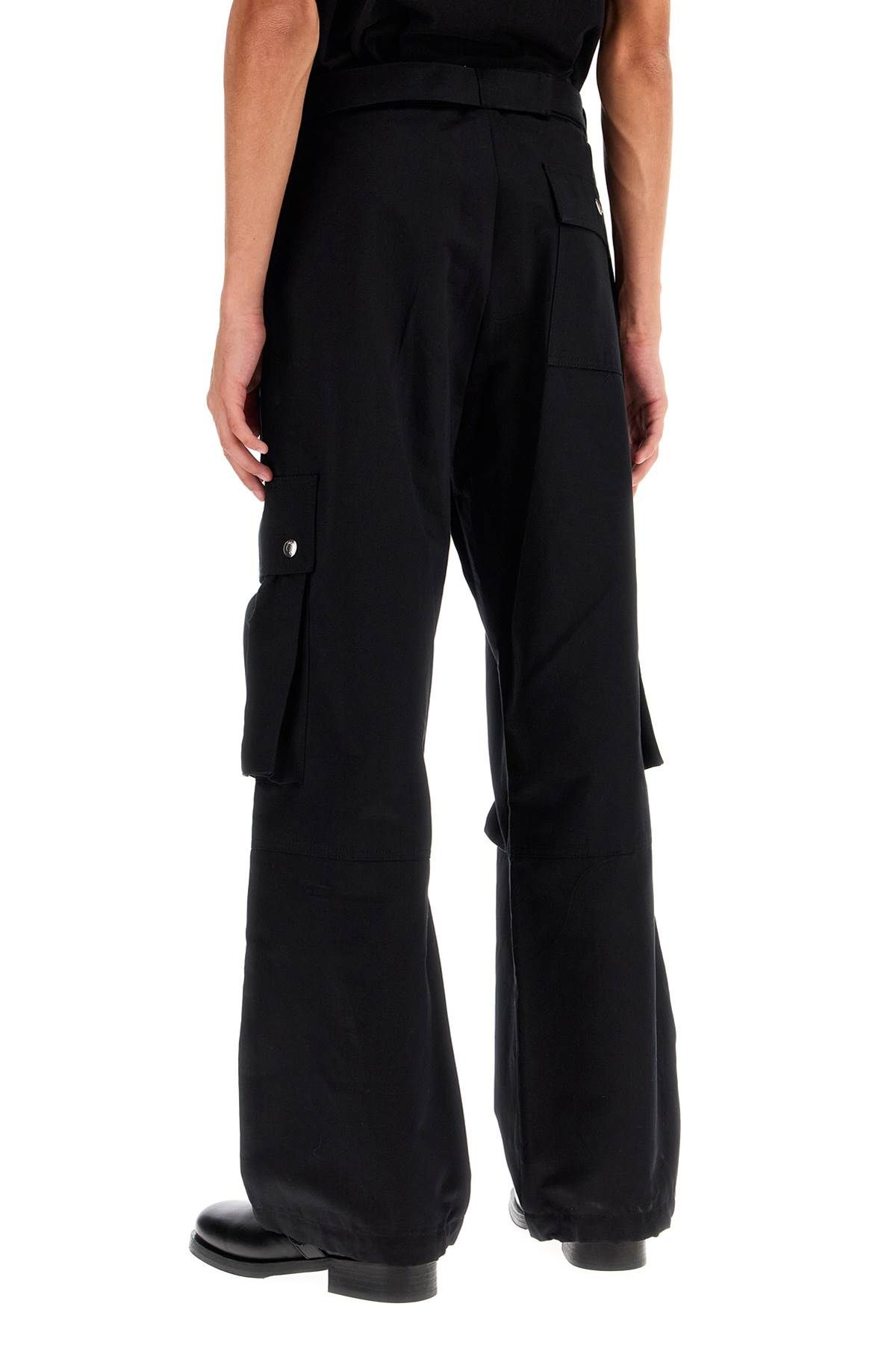 Shop Jacquemus Cargo Gabardine Trousers In Eight In Black