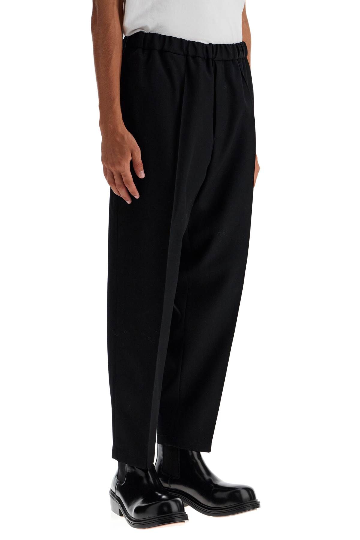 Shop Jil Sander Tapered Wool Twill Trousers In Black