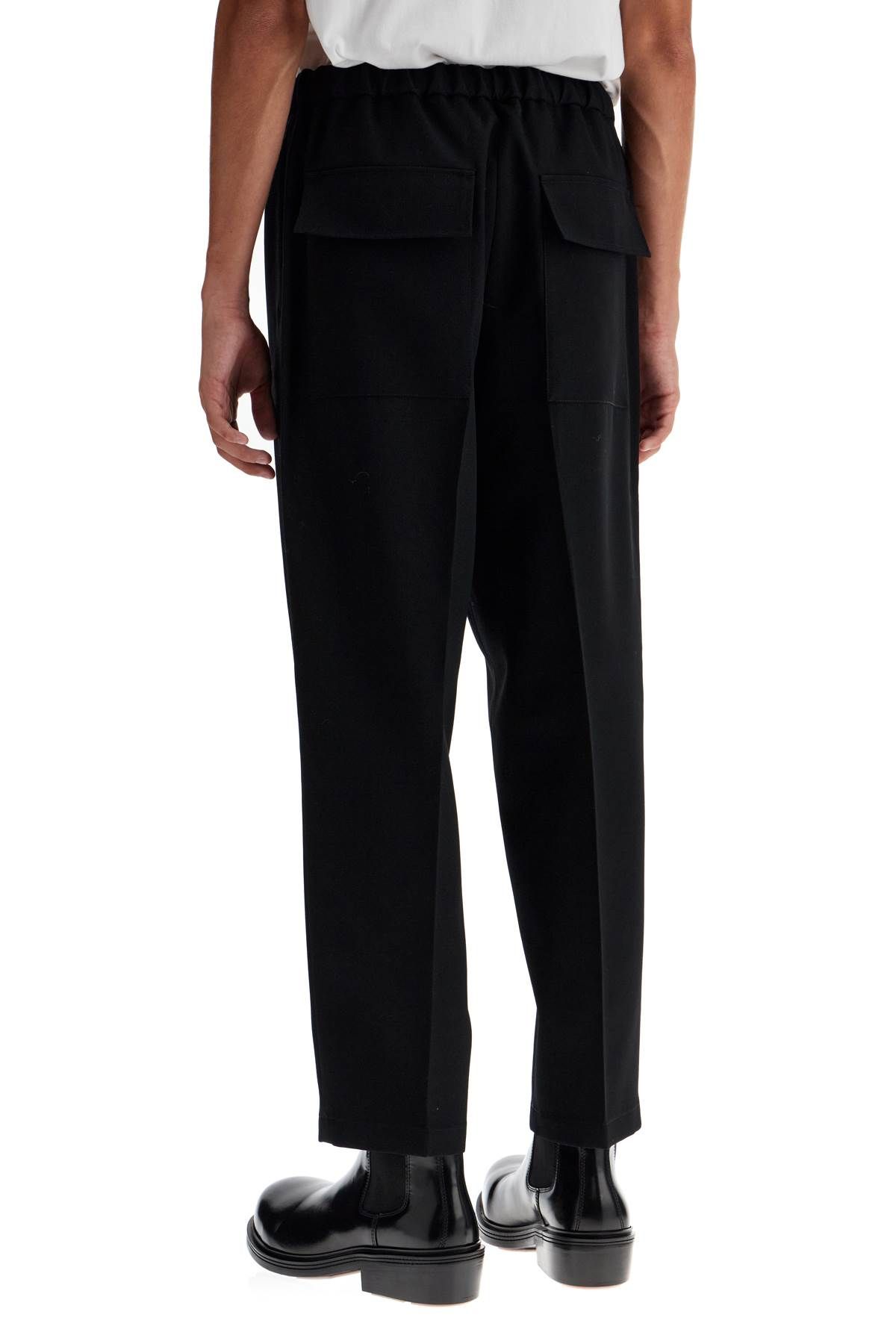 Shop Jil Sander Tapered Wool Twill Trousers In Black