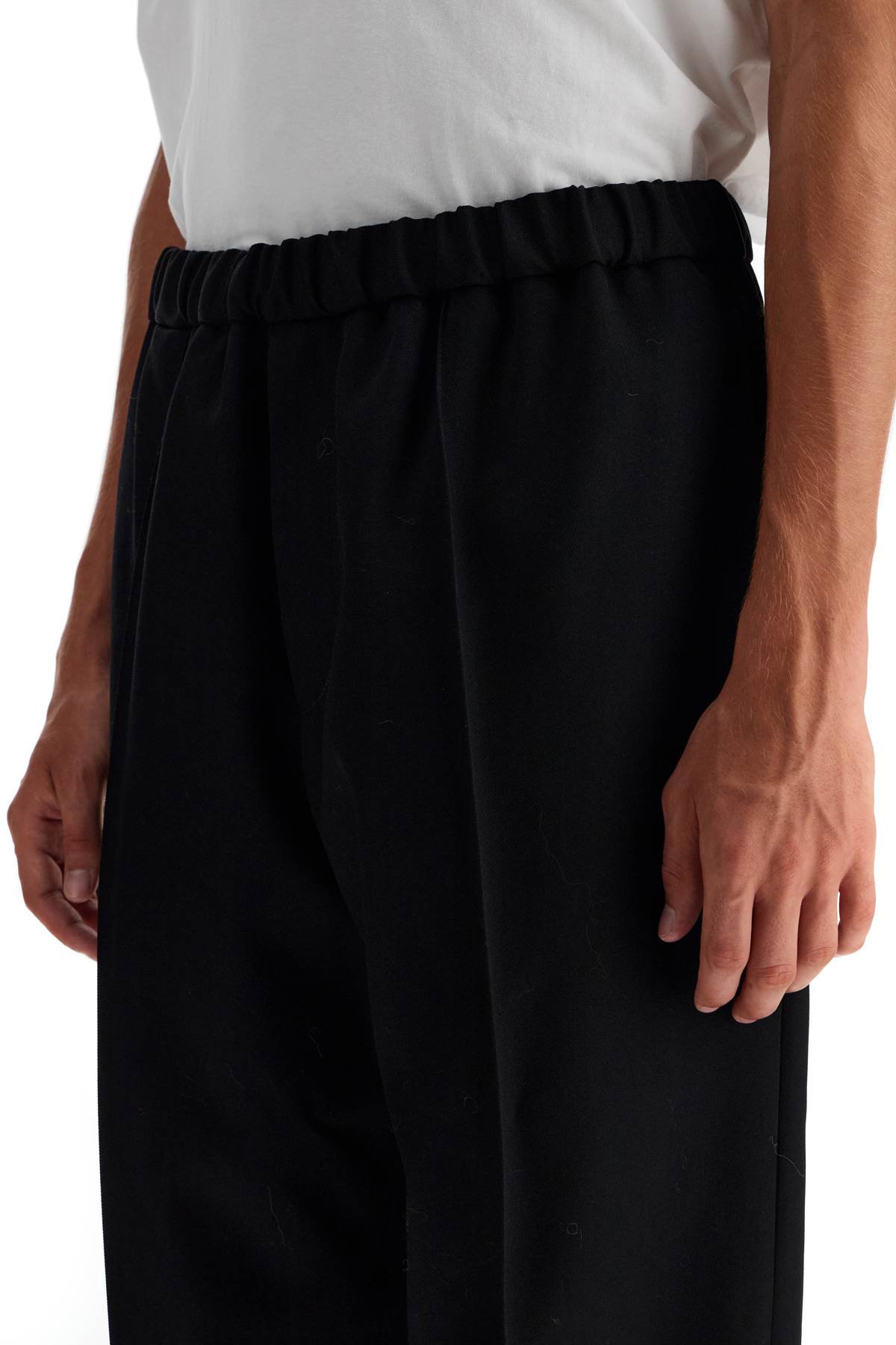 Shop Jil Sander Tapered Wool Twill Trousers In Black