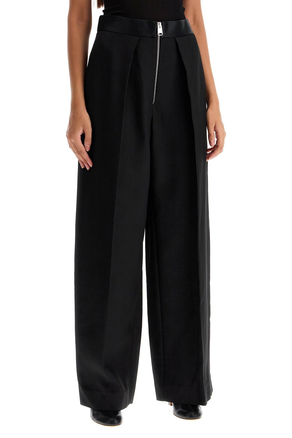 Shop Khaite Marine Pleated Pants With In Black