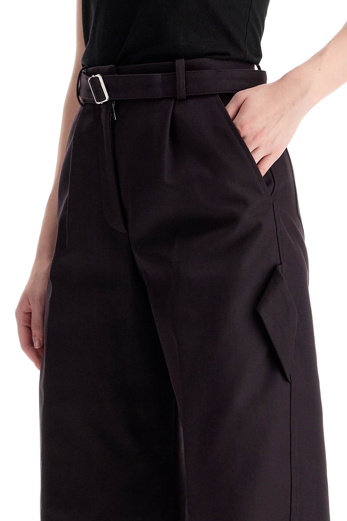 Shop Lanvin Balloon Canvas Pants For A In Purple