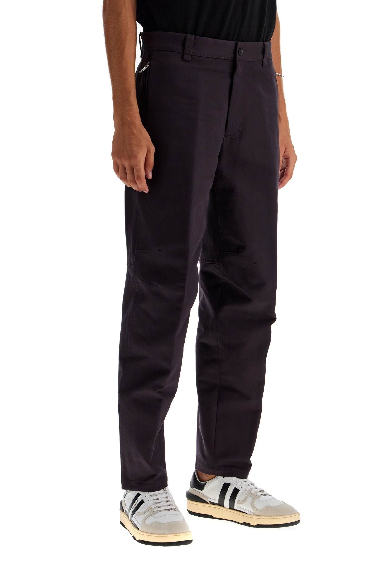 Shop Lanvin Biker Gabardine Trousers In Purple