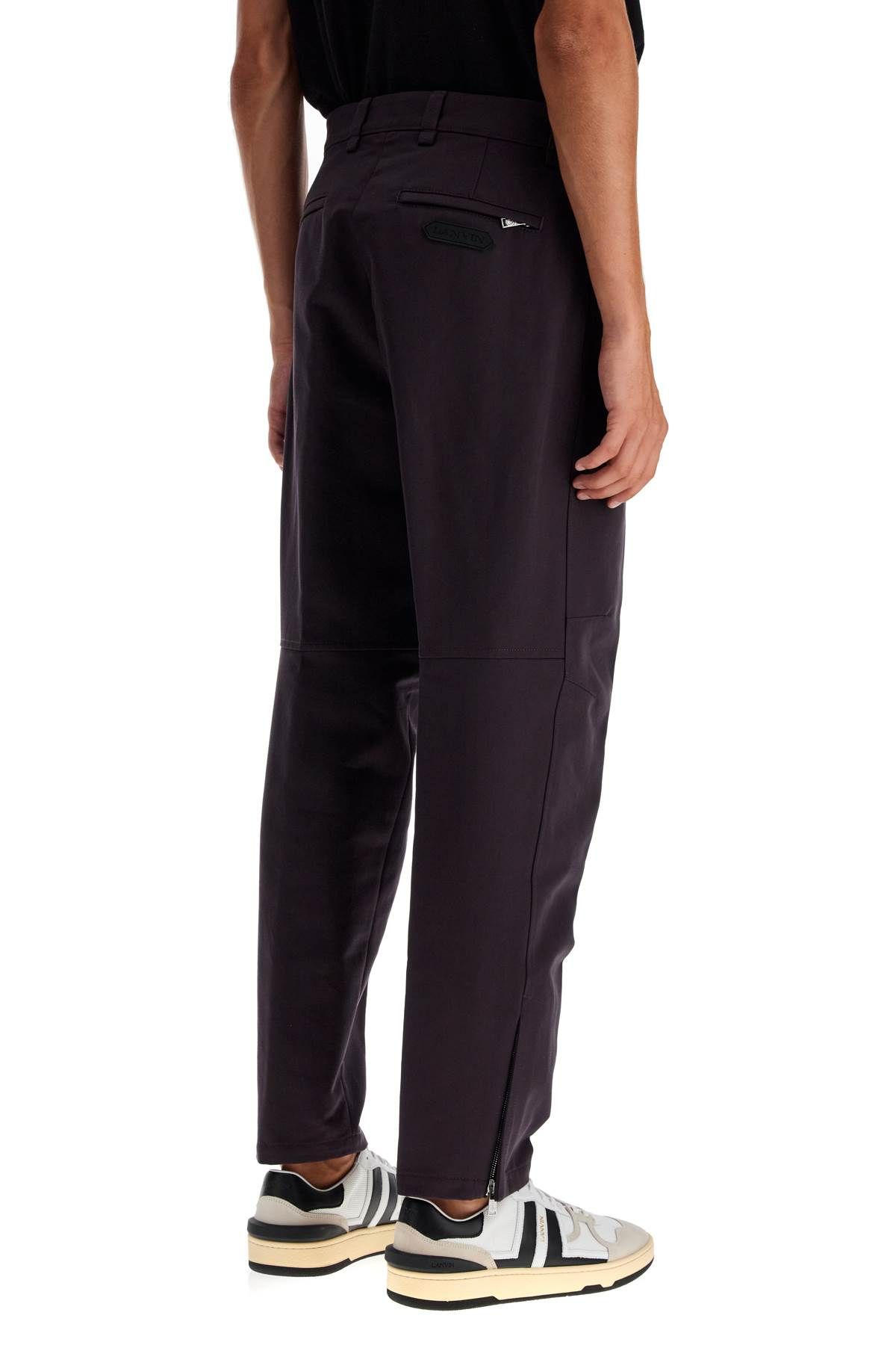 Shop Lanvin Biker Gabardine Trousers In Purple