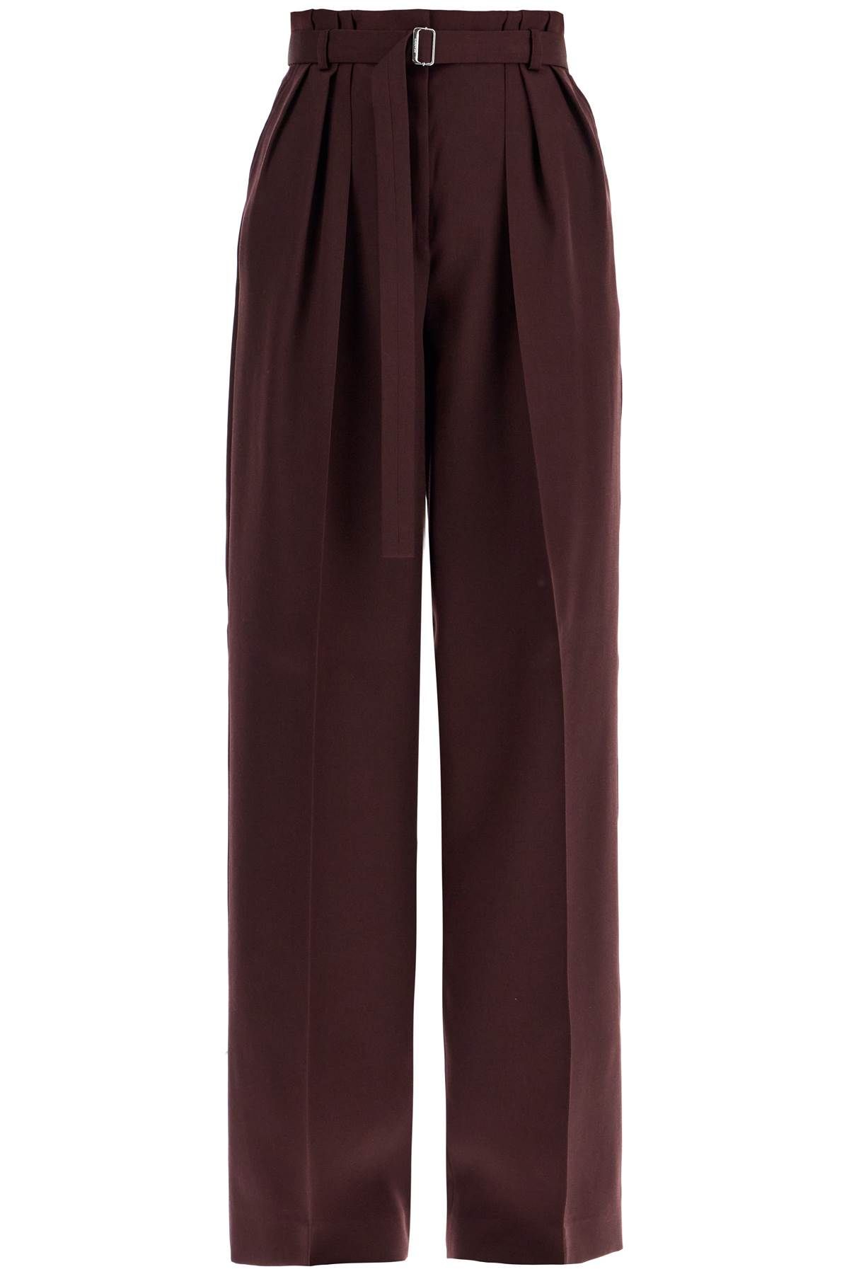 Shop Lanvin Wide-leg Pants With Belt In Red