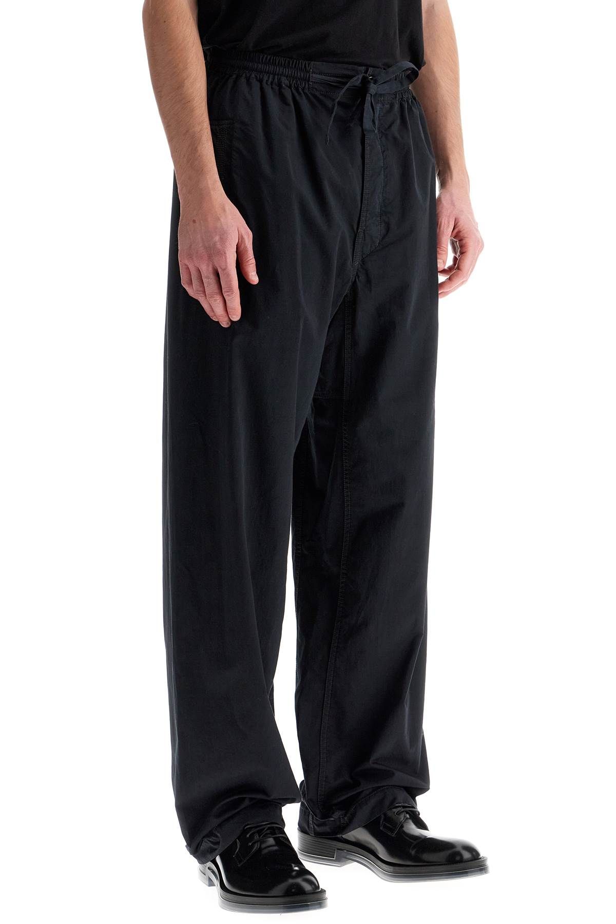 Shop Lemaire Loose Fit Cotton Trousers For A In Blue