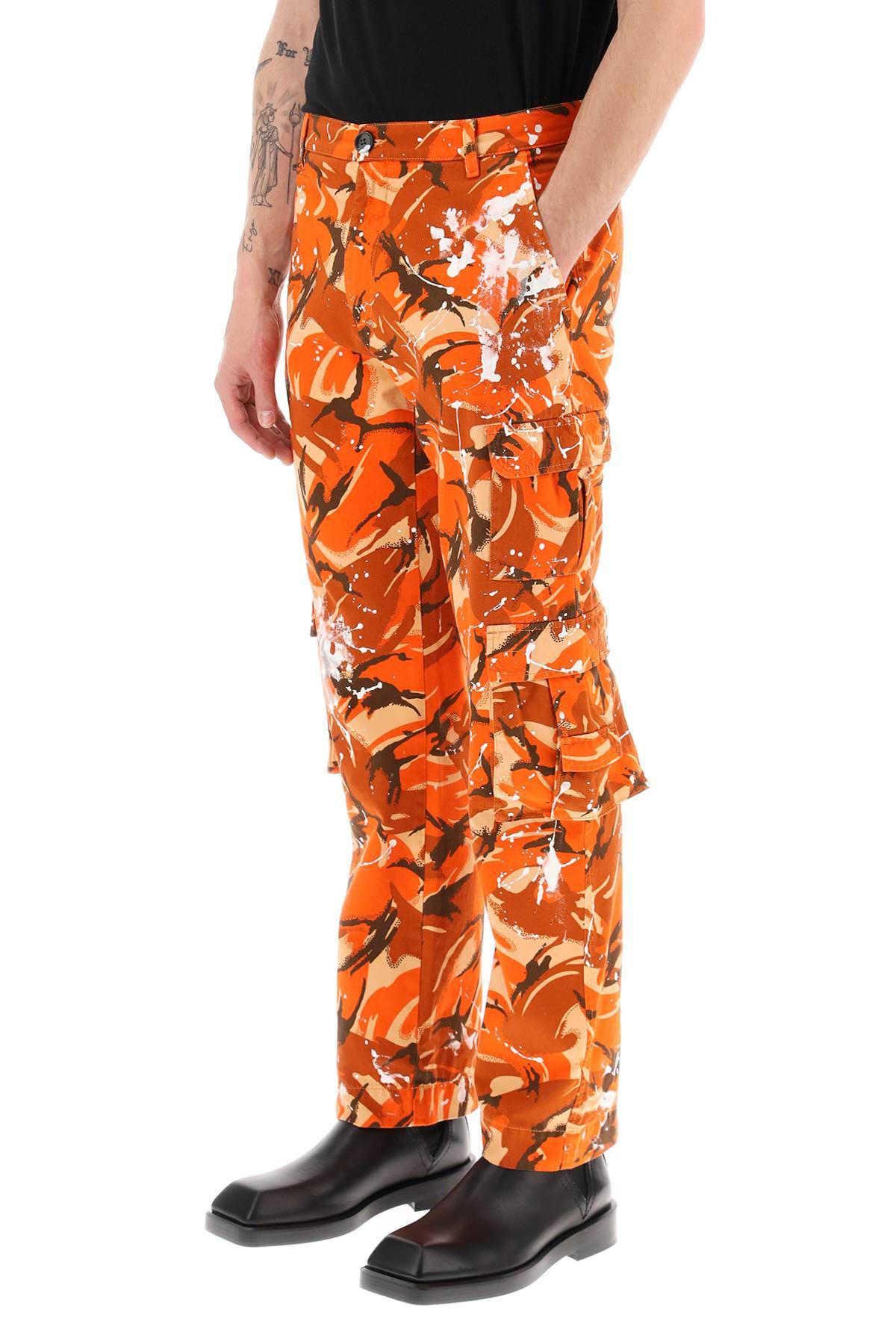 Shop Martine Rose Camouflage Cargo Pants In Orange