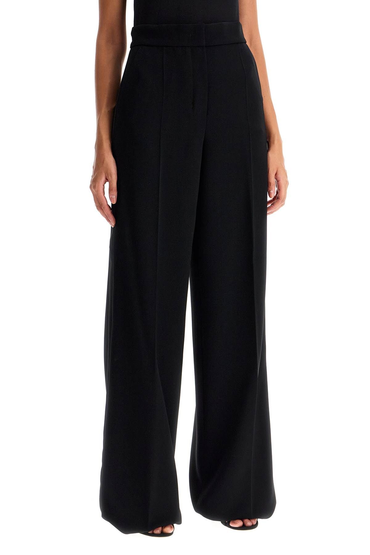 Shop Max Mara Pantaloni Dritti In Cady In Black