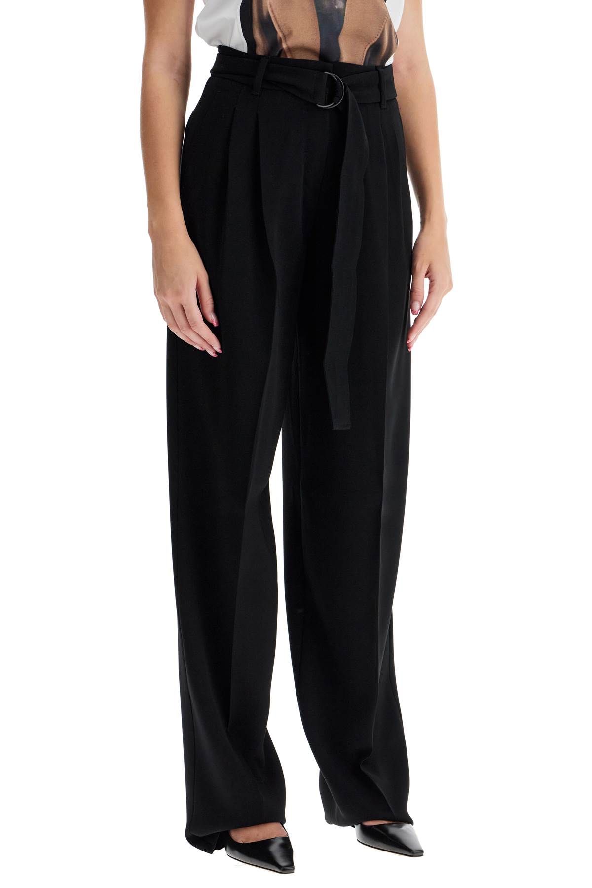 Shop Max Mara 'latina' Tapered Wide Leg Pants In Black