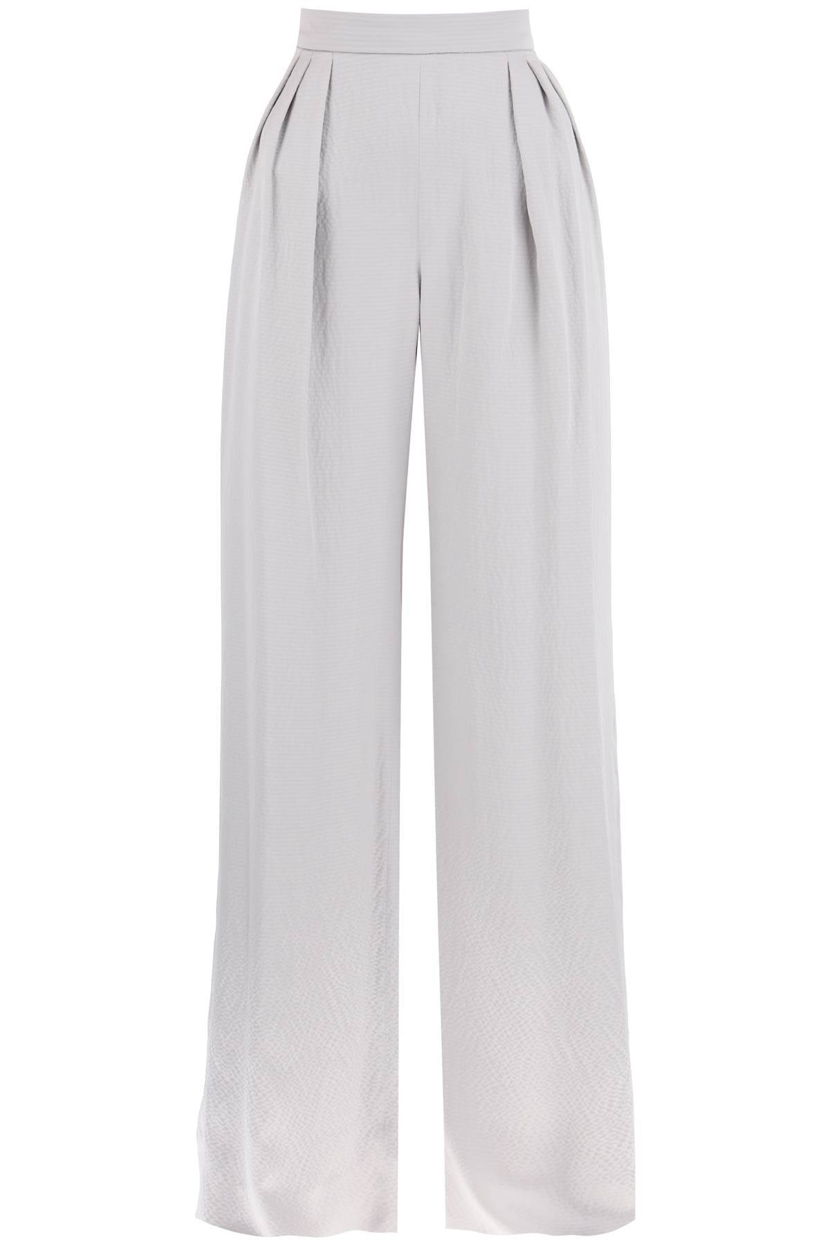 Max Mara Uncino Satin Trousers With Pleats In Grey