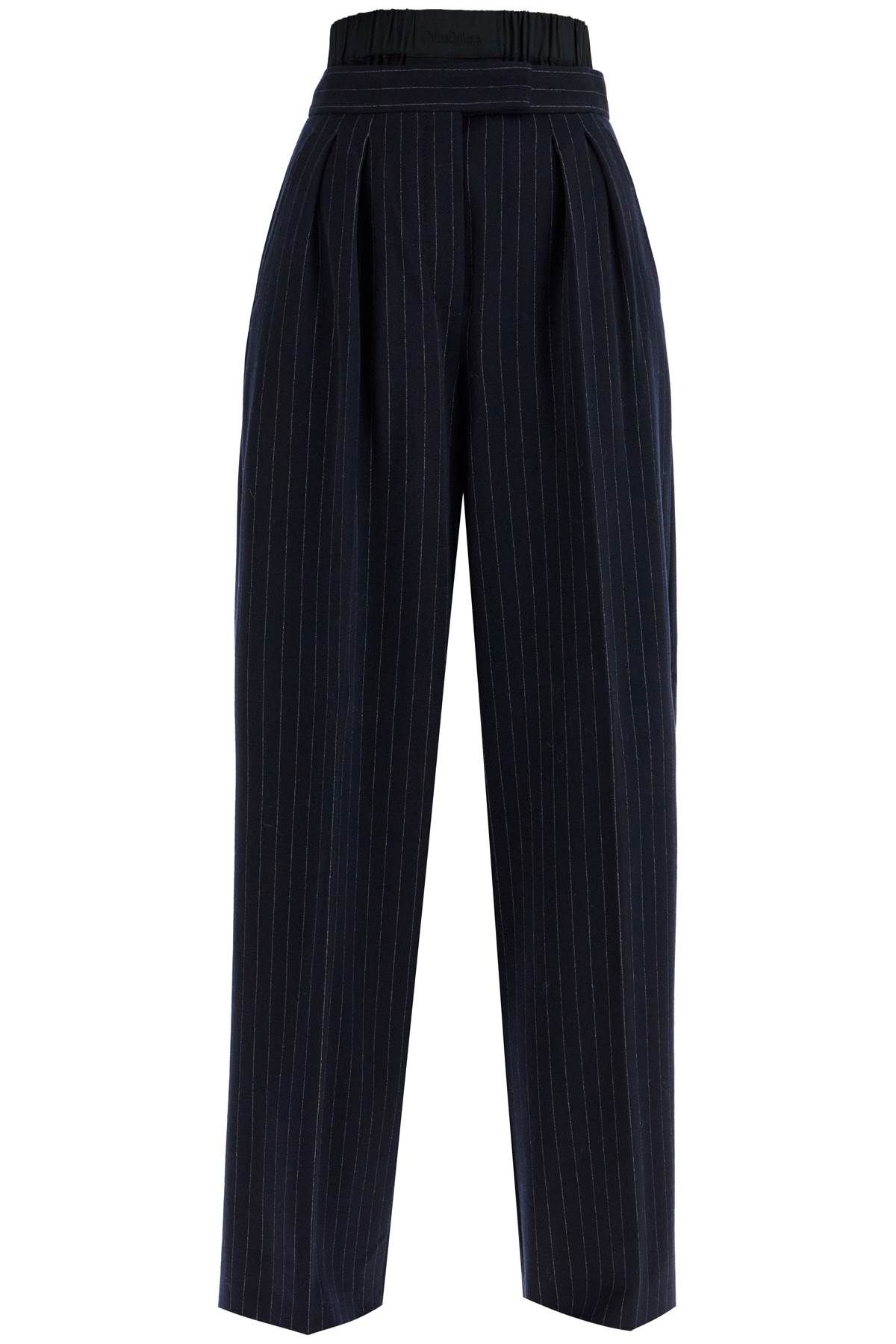 Shop Max Mara Striped Pants With 'piro In Blue