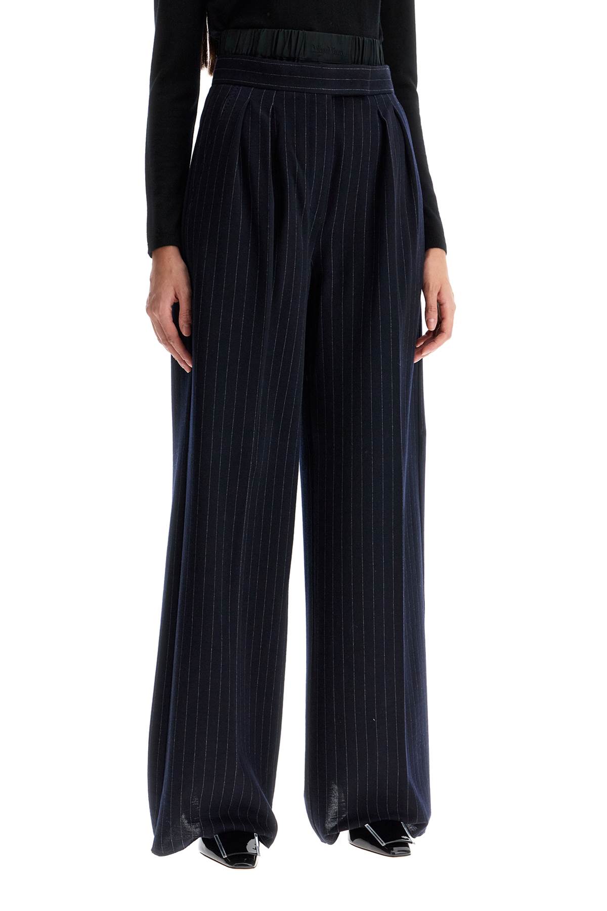 Shop Max Mara Striped Pants With 'piro In Blue