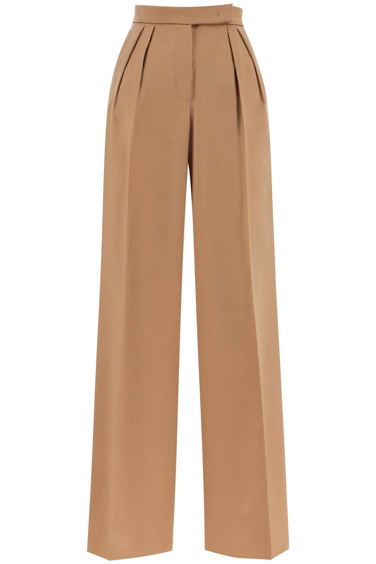 Shop Max Mara 'wide-leg Cool Wool Trousers 'r In Beige