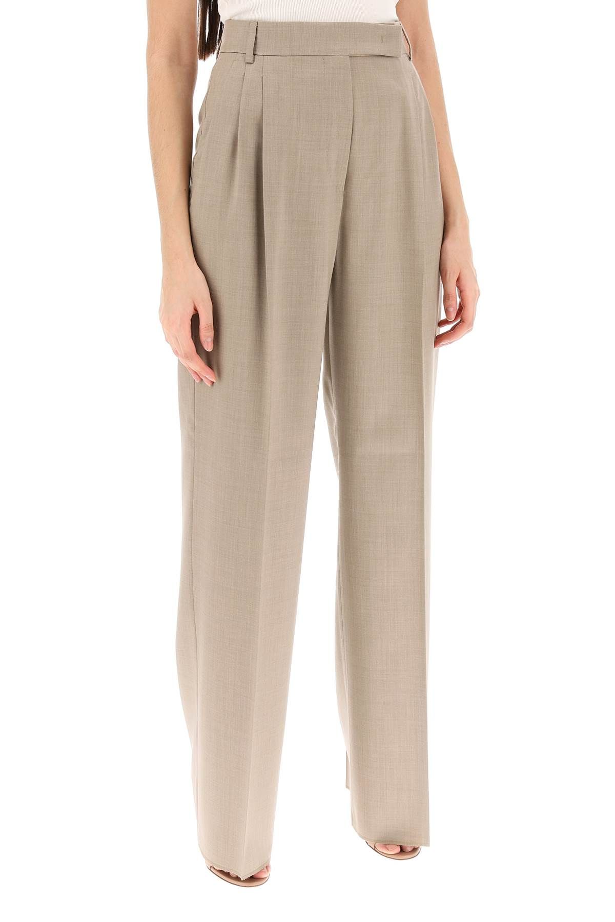 Shop Max Mara Nambo Double Pleat Trousers In Beige