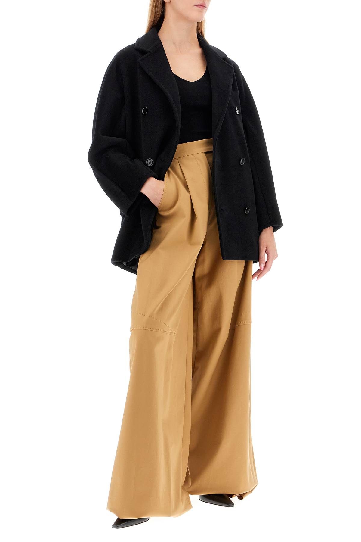 Shop Max Mara Wide Leg Pants 'avoriaz' In Beige