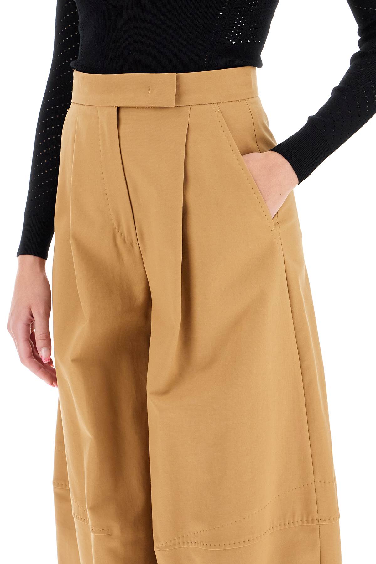 Shop Max Mara Wide Leg Pants 'avoriaz' In Beige