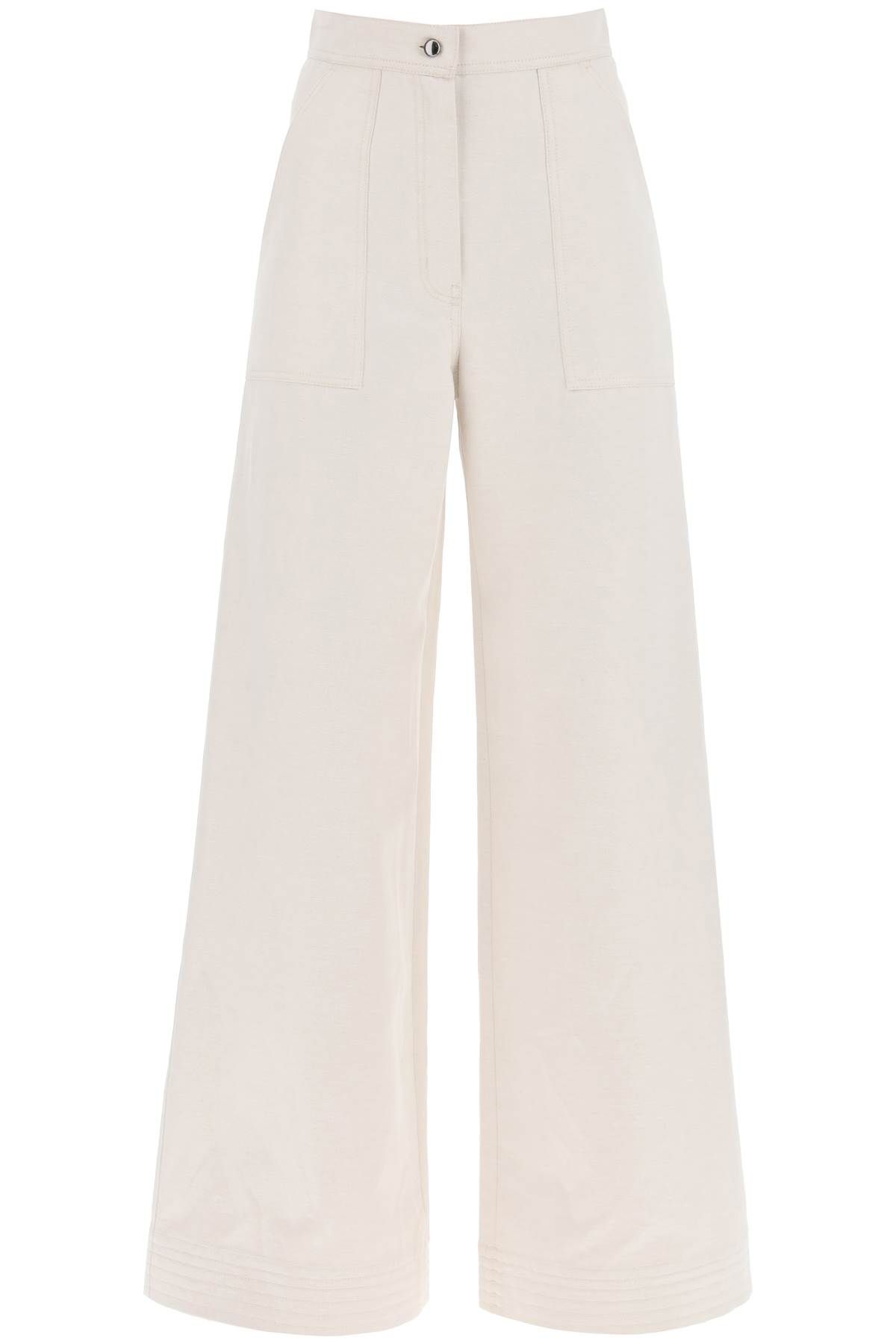 Shop Max Mara 'oboli' Wide-leg Workwear In White,neutro