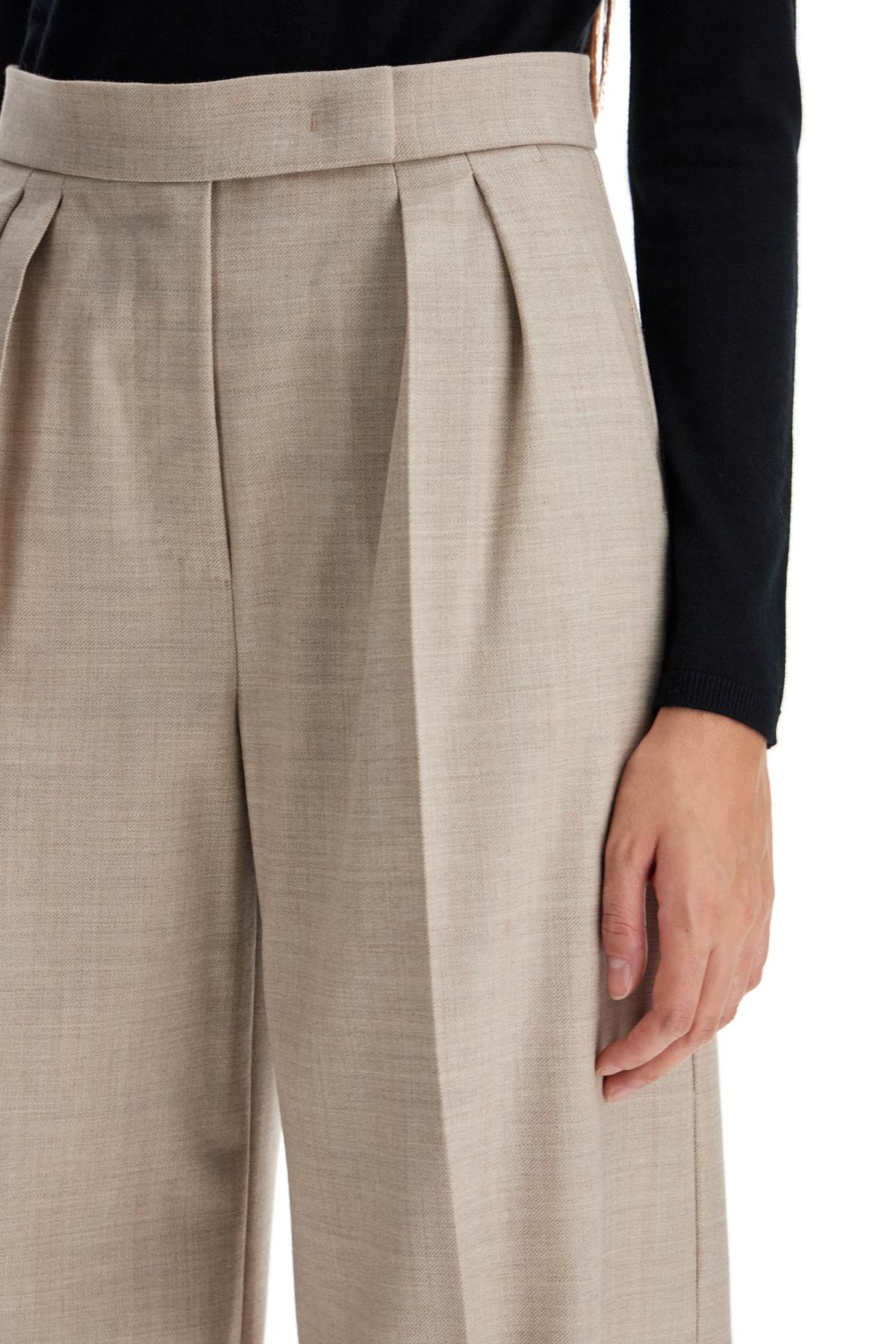 Shop Max Mara 'entrata' Wool Gabardine In Beige