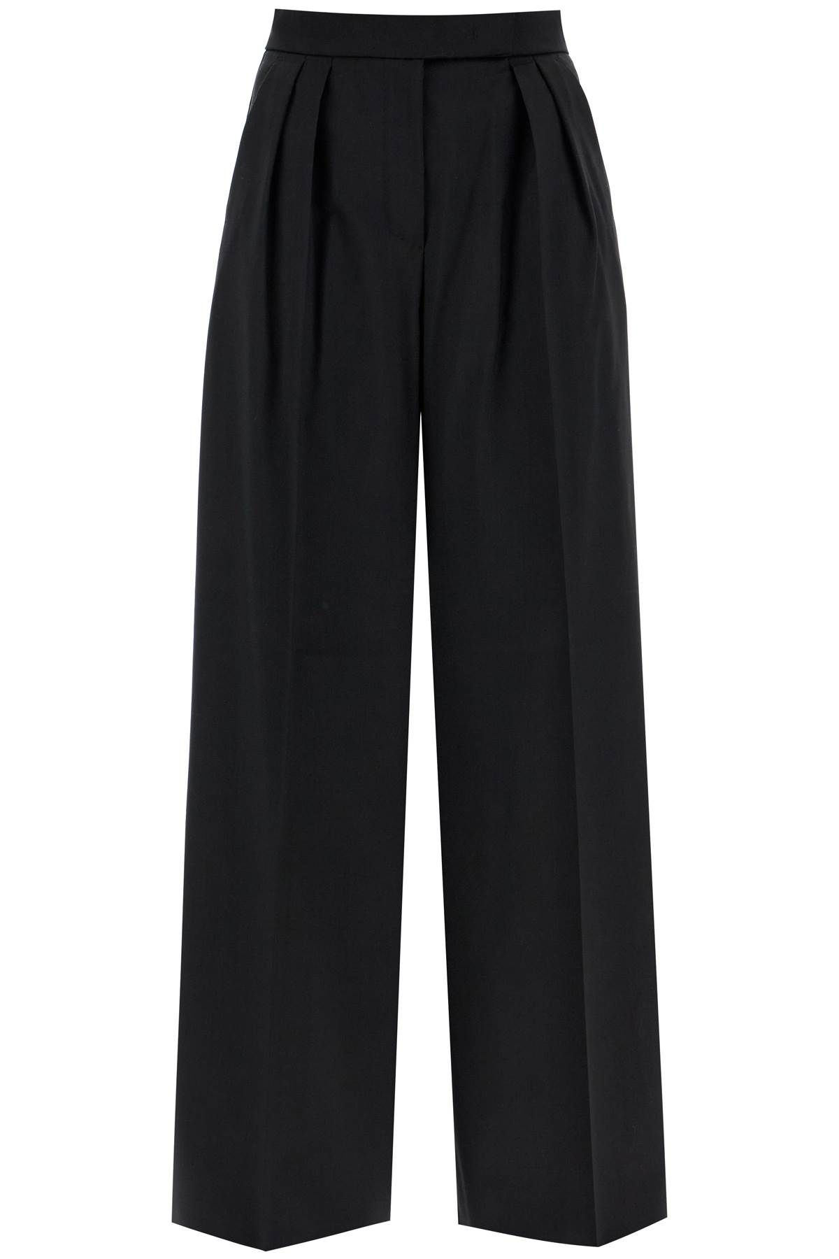 Shop Max Mara 'wide-leg Cool Wool Trousers 'r In Black