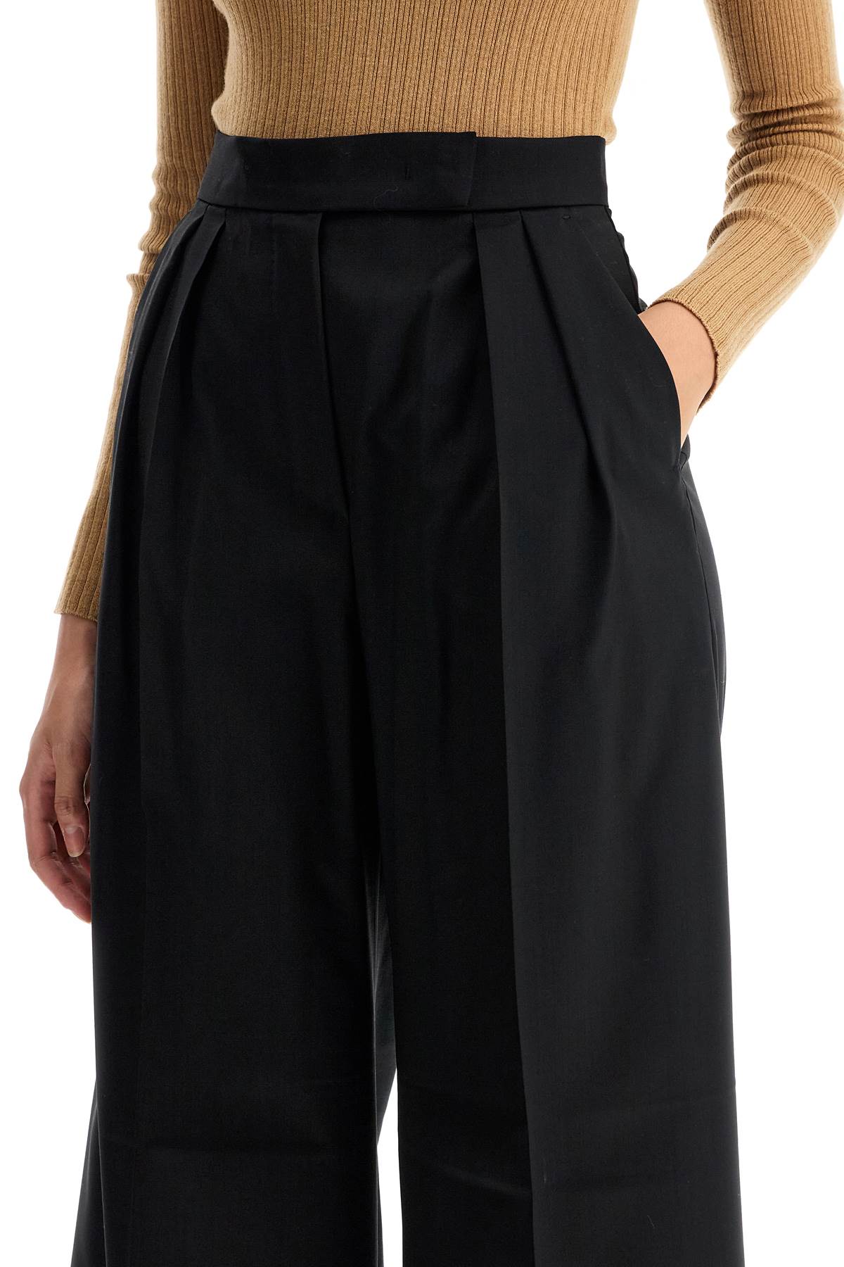 Shop Max Mara 'wide-leg Cool Wool Trousers 'r In Black