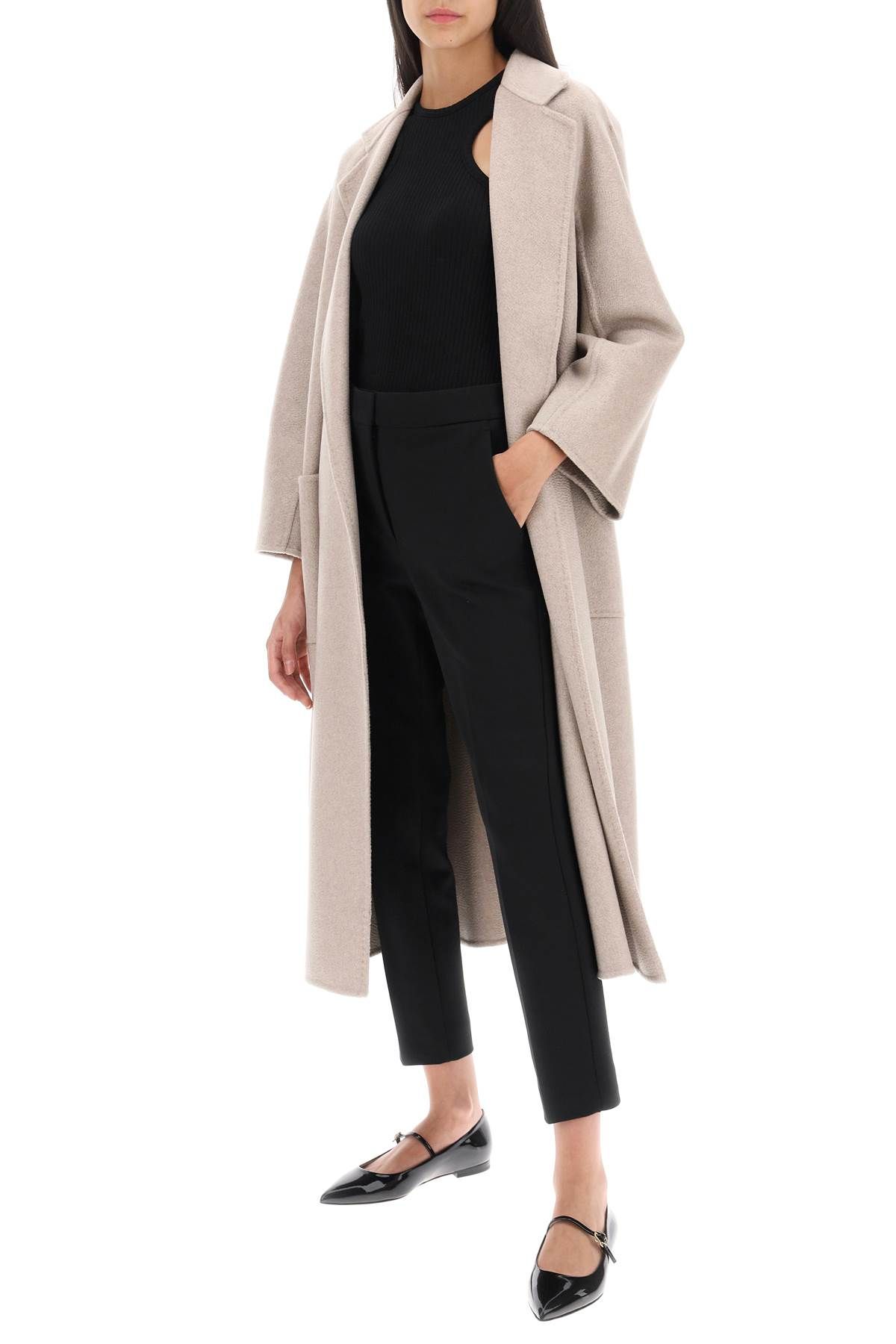 Shop Max Mara 'pegno' Cigarette Pants In Jersey In Black