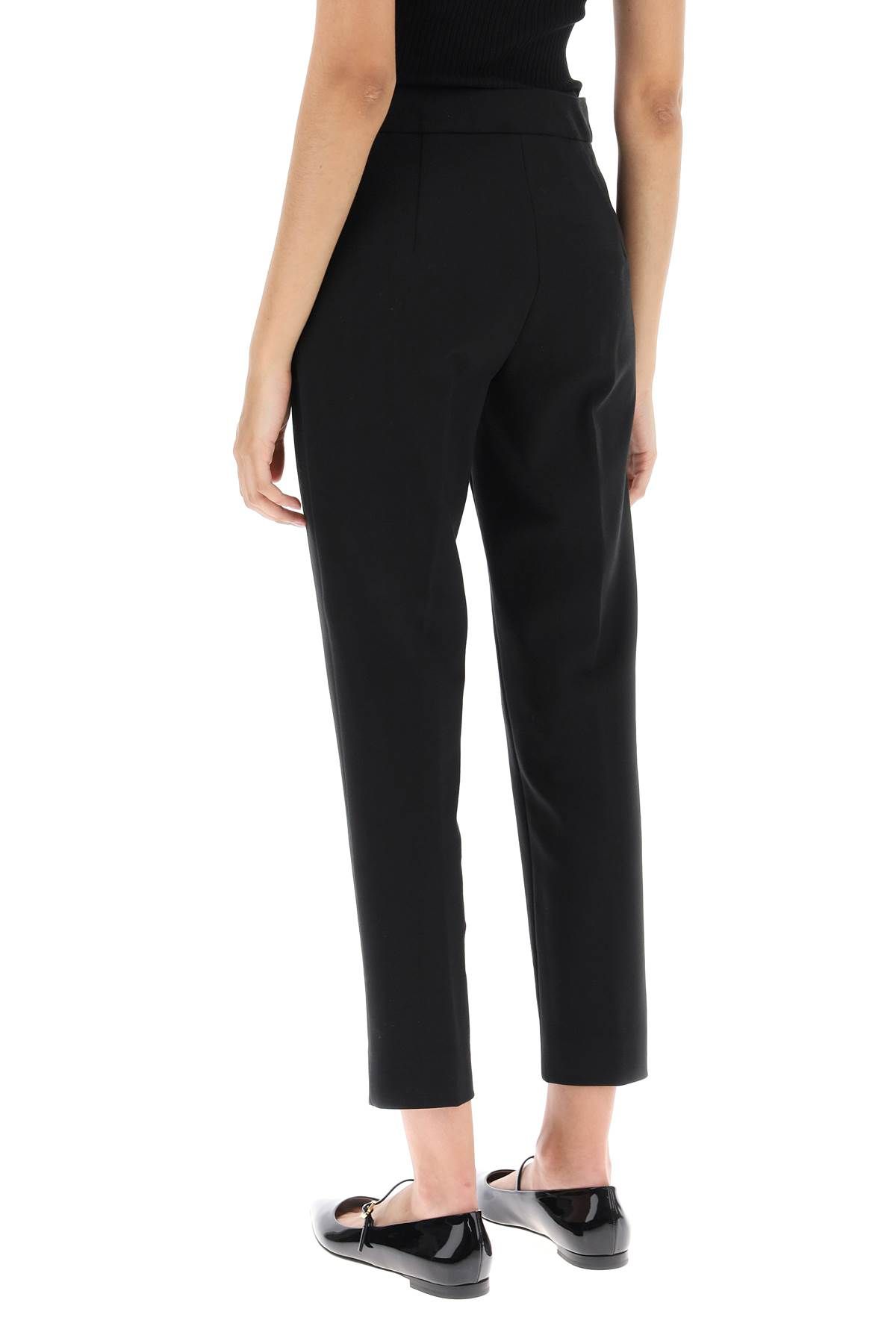 Shop Max Mara 'pegno' Cigarette Pants In Jersey In Black