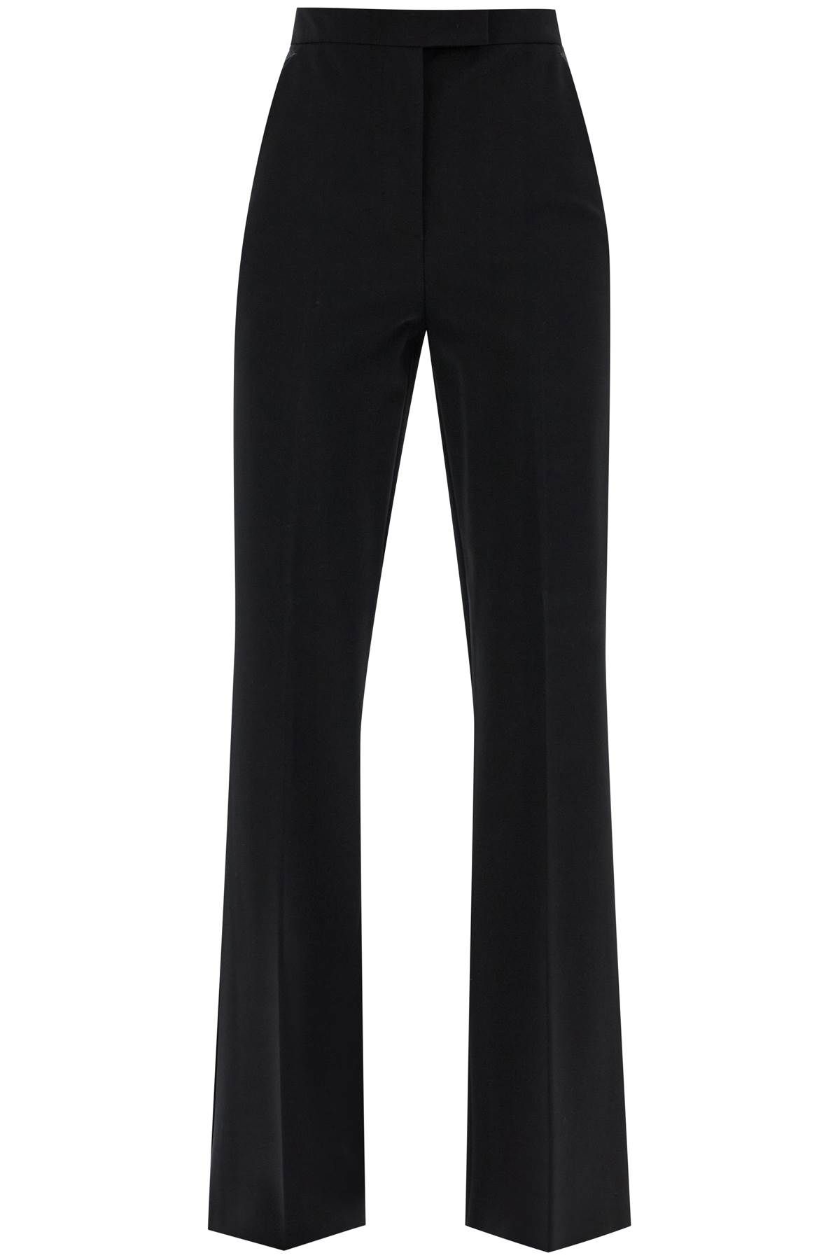 Shop Max Mara Compact Jersey Pants For Versatile Comfort In Black