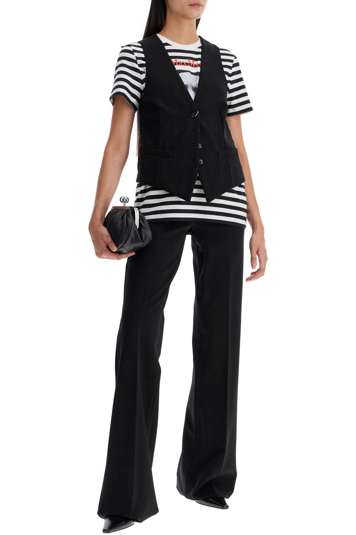 Shop Max Mara Compact Jersey Pants For Versatile Comfort In Black