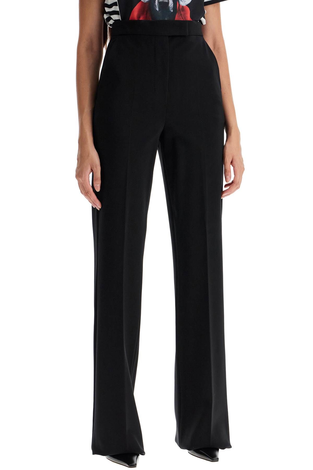 Shop Max Mara Compact Jersey Pants For Versatile Comfort In Black