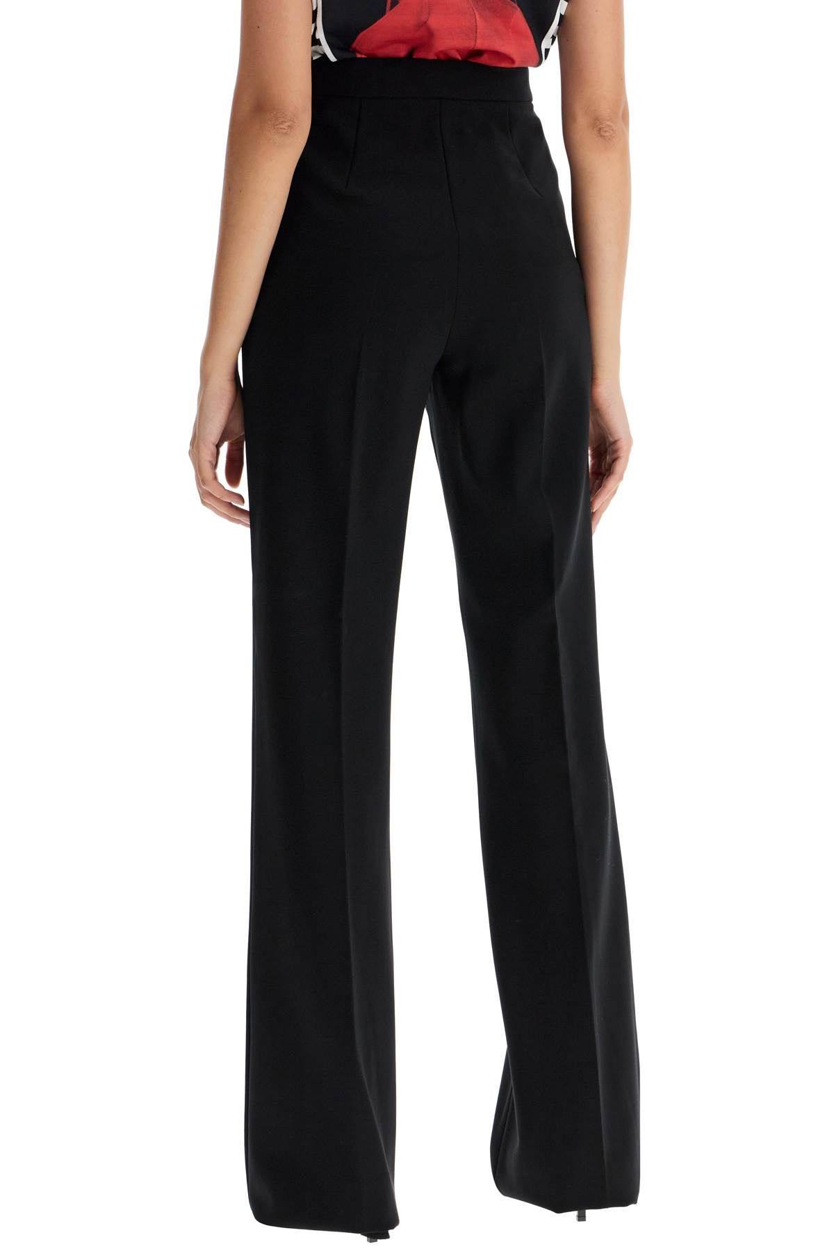 Shop Max Mara Compact Jersey Pants For Versatile Comfort In Black