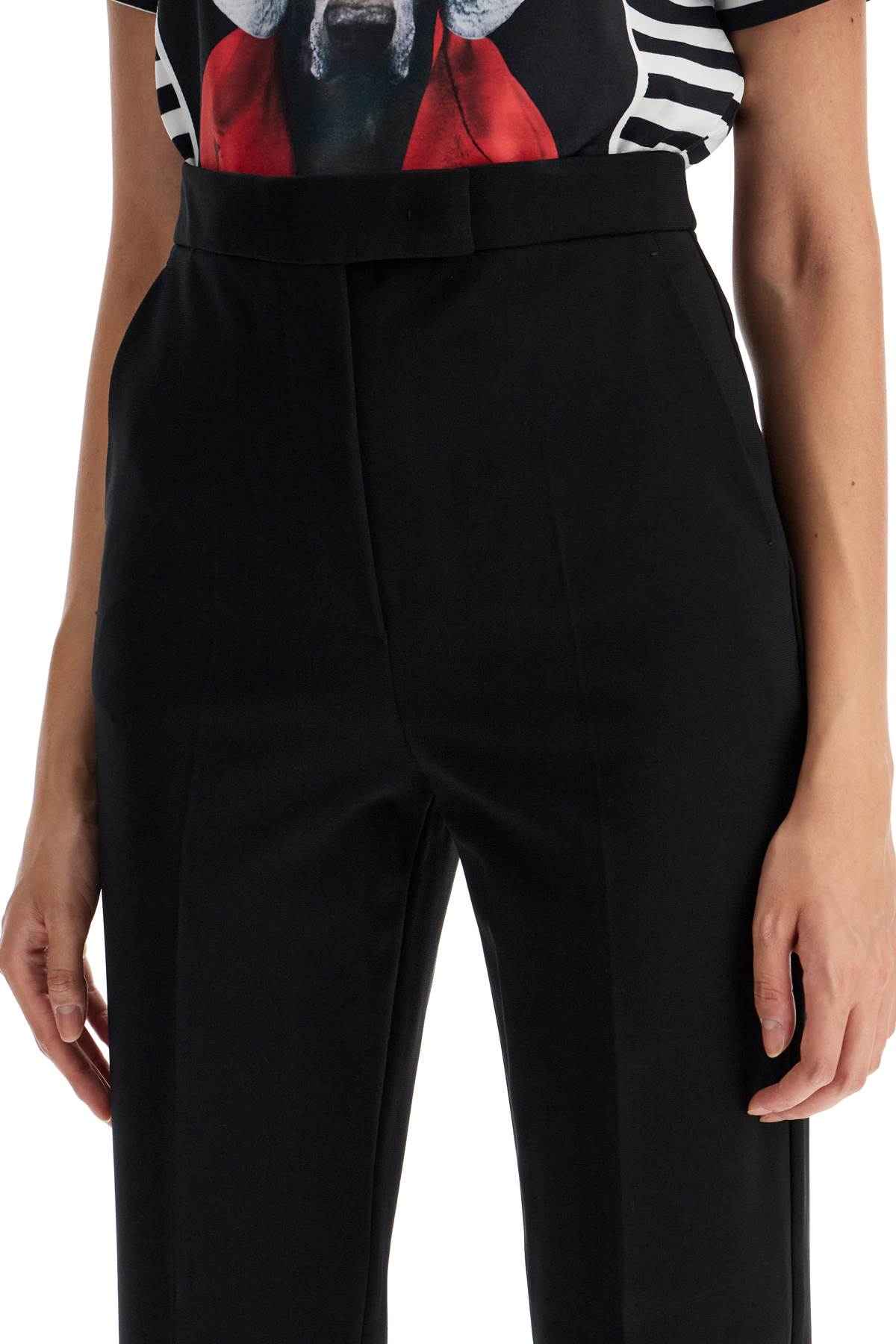 Shop Max Mara Compact Jersey Pants For Versatile Comfort In Black