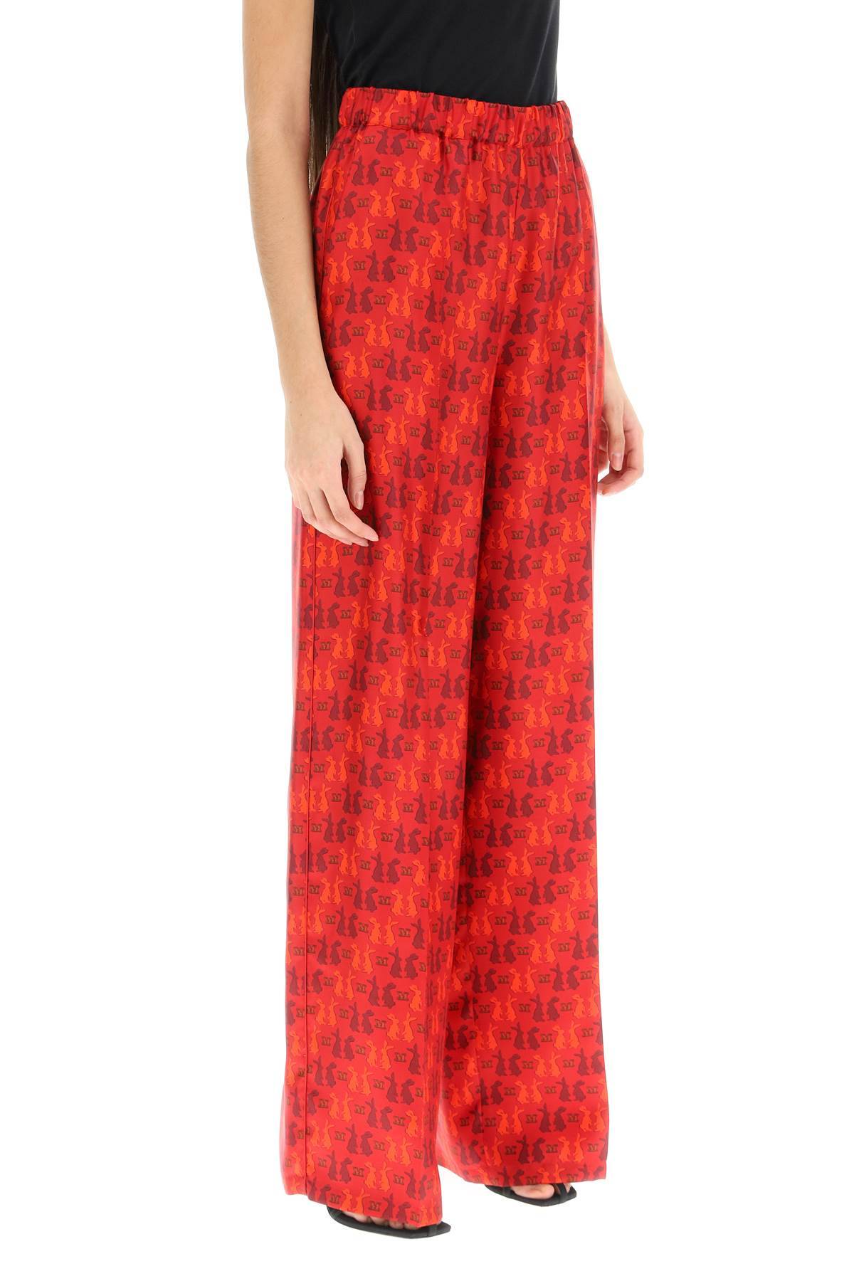 Shop Max Mara Printed Silk Pyjamas Pants In Red