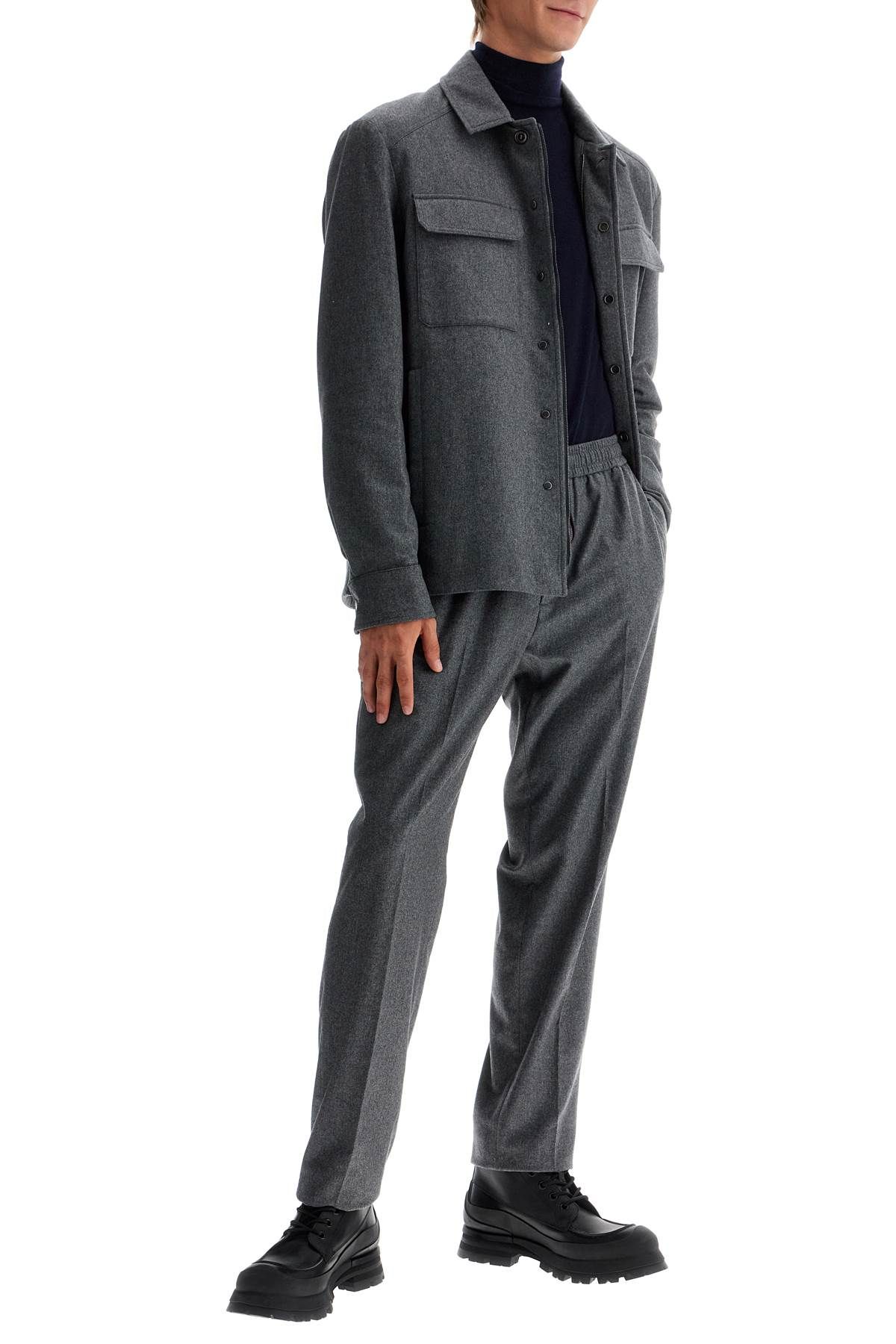 Shop Moncler Cashmere Blend Pants For Men In Grey