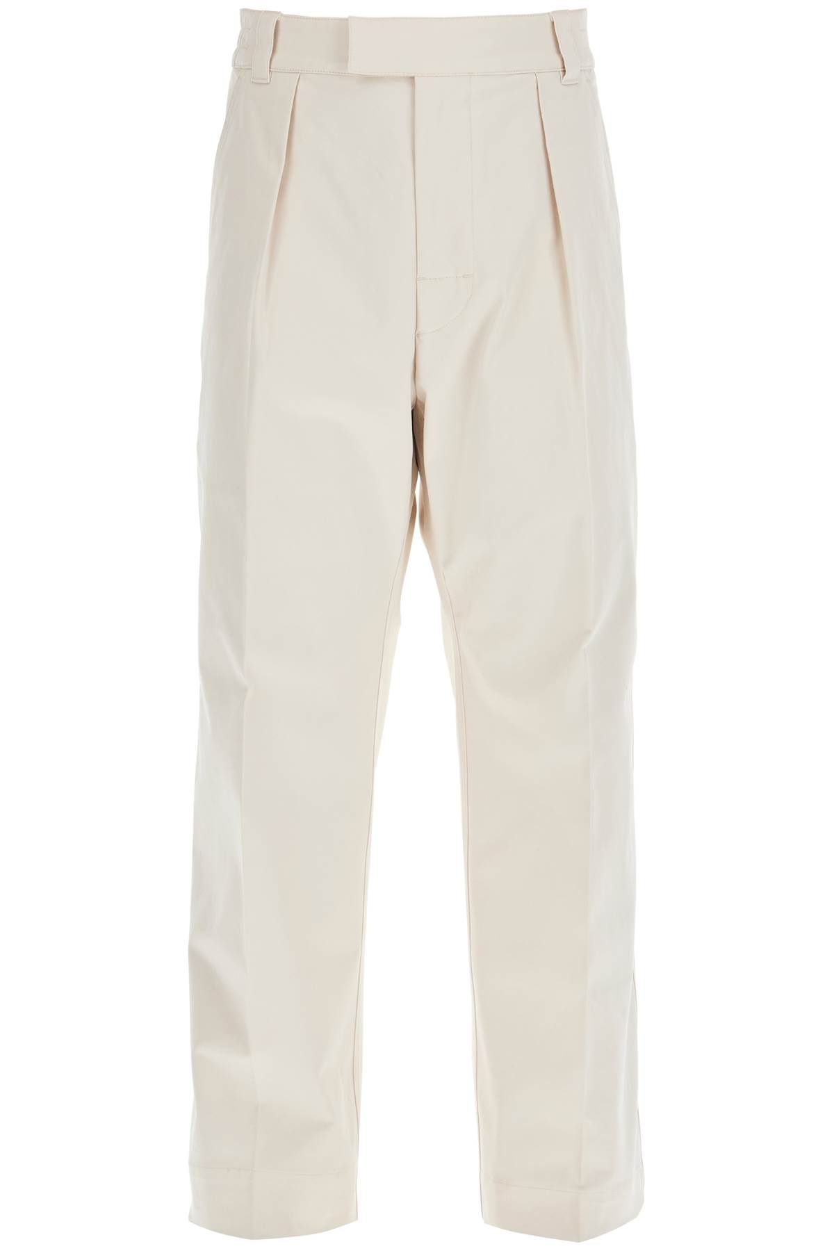 Shop Moncler Cotton Drill Pants In Eight Words In Beige