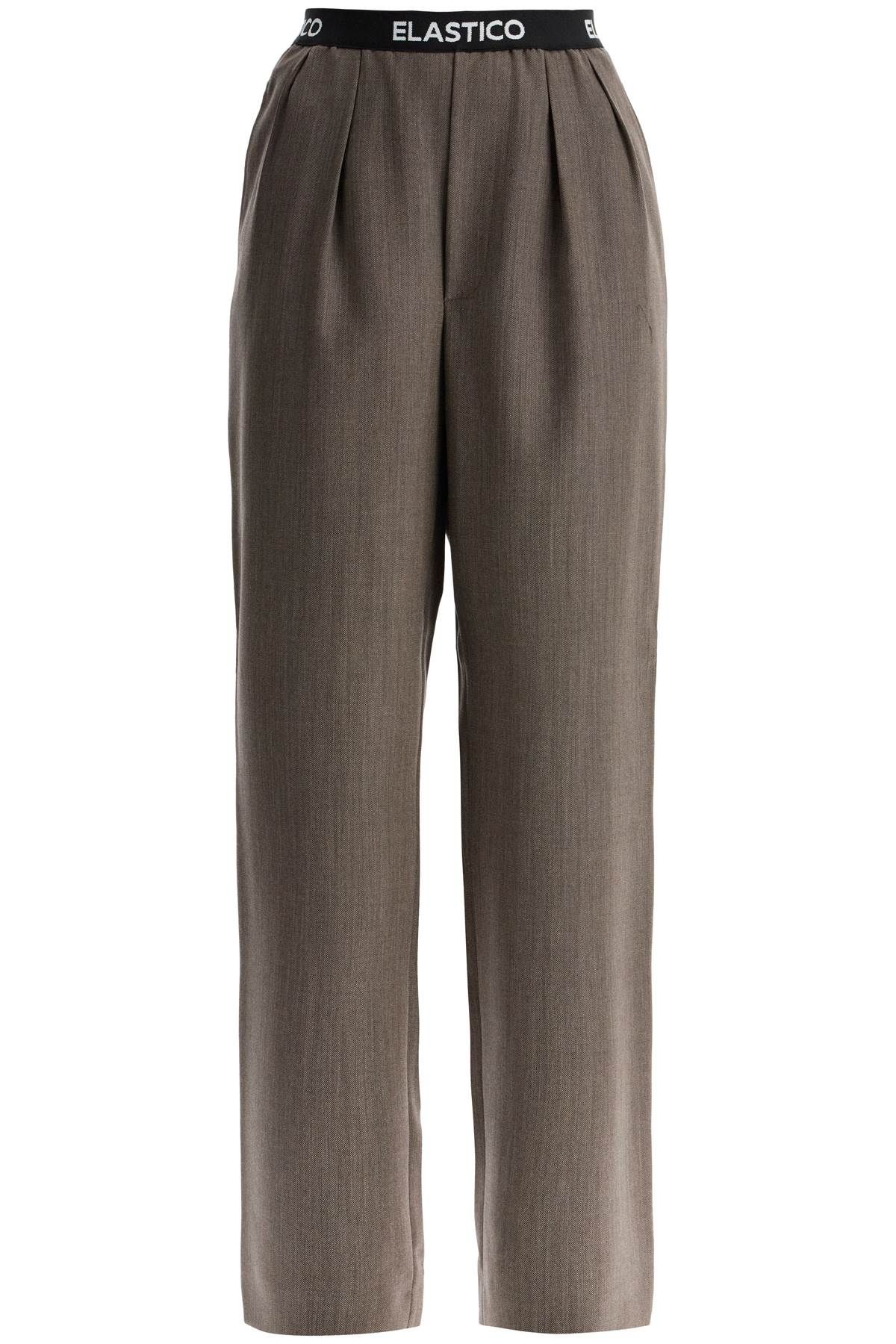 Shop Moschino Elastic Waistband Pants In Brown