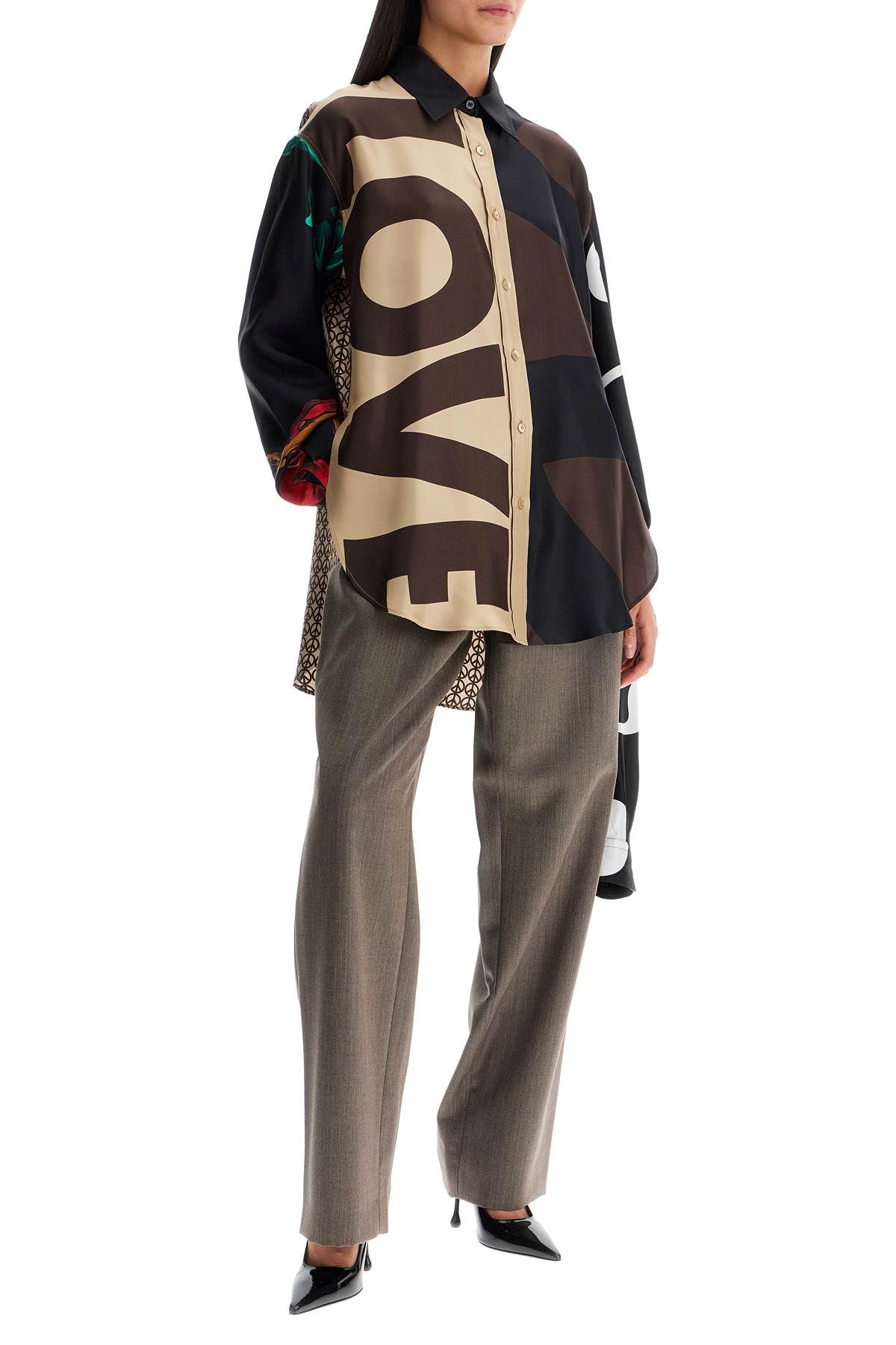 Shop Moschino Elastic Waistband Pants In Brown