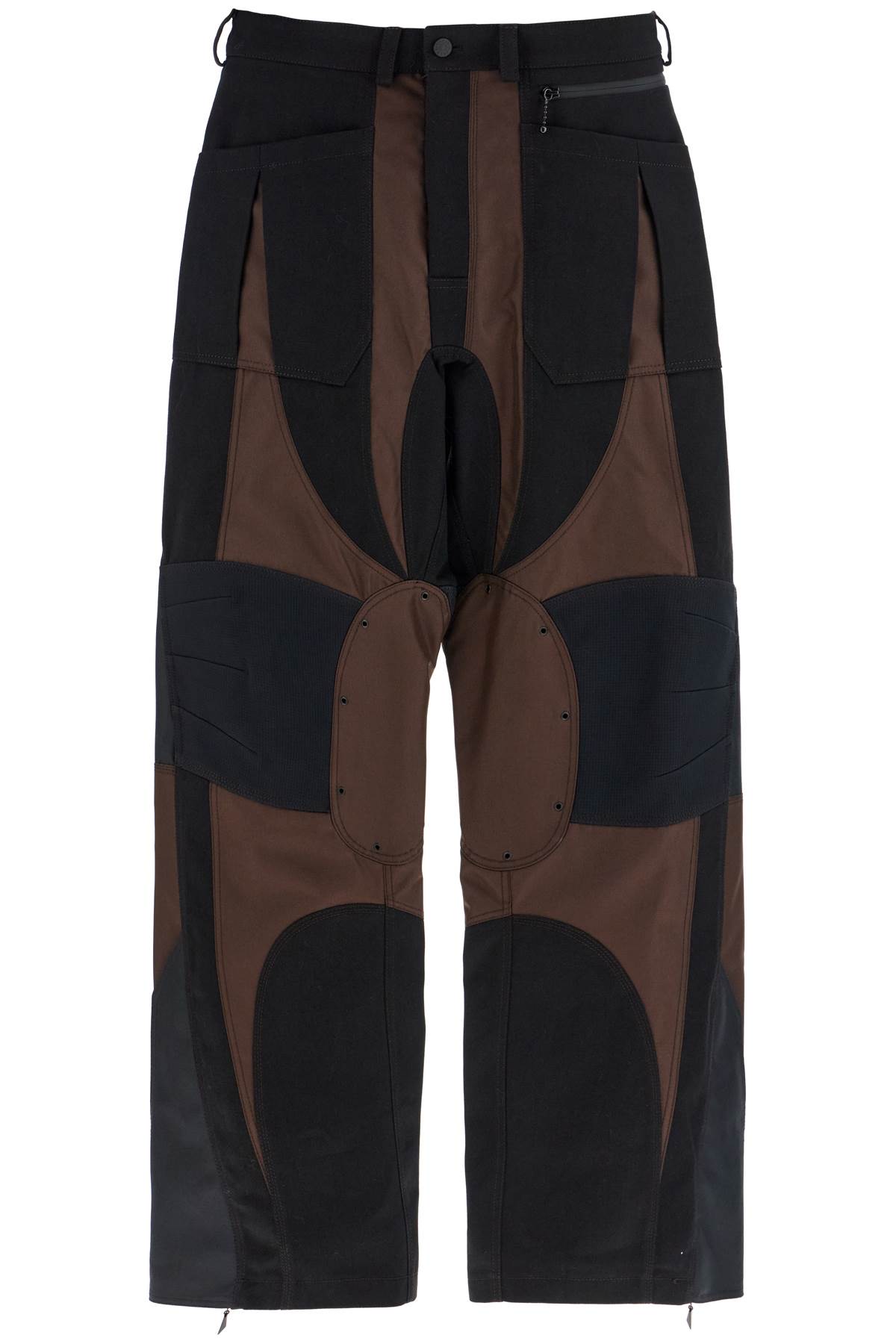 Shop Mugler Patchwork Cargo Pants With In Brown