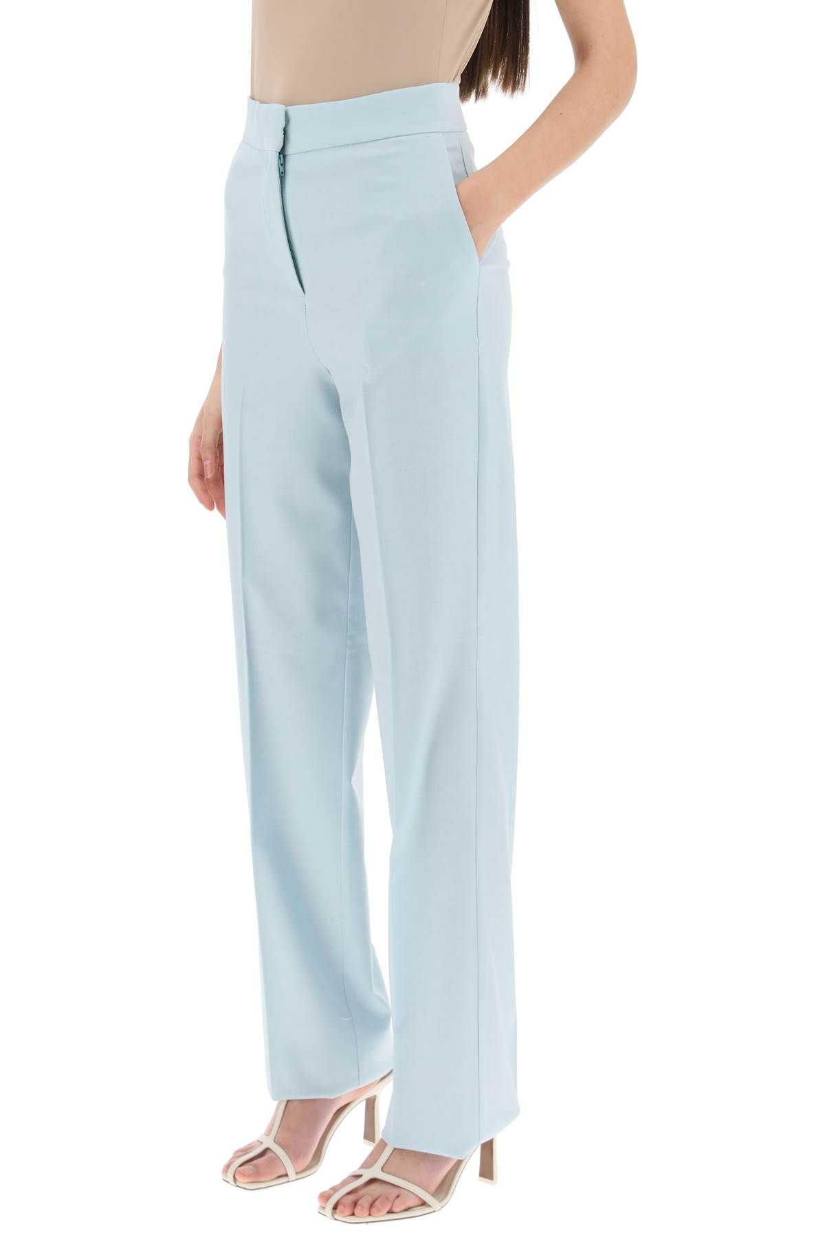 Shop Mvp Wardrobe 'waldorf' Pants With Straight Leg In Light Blue