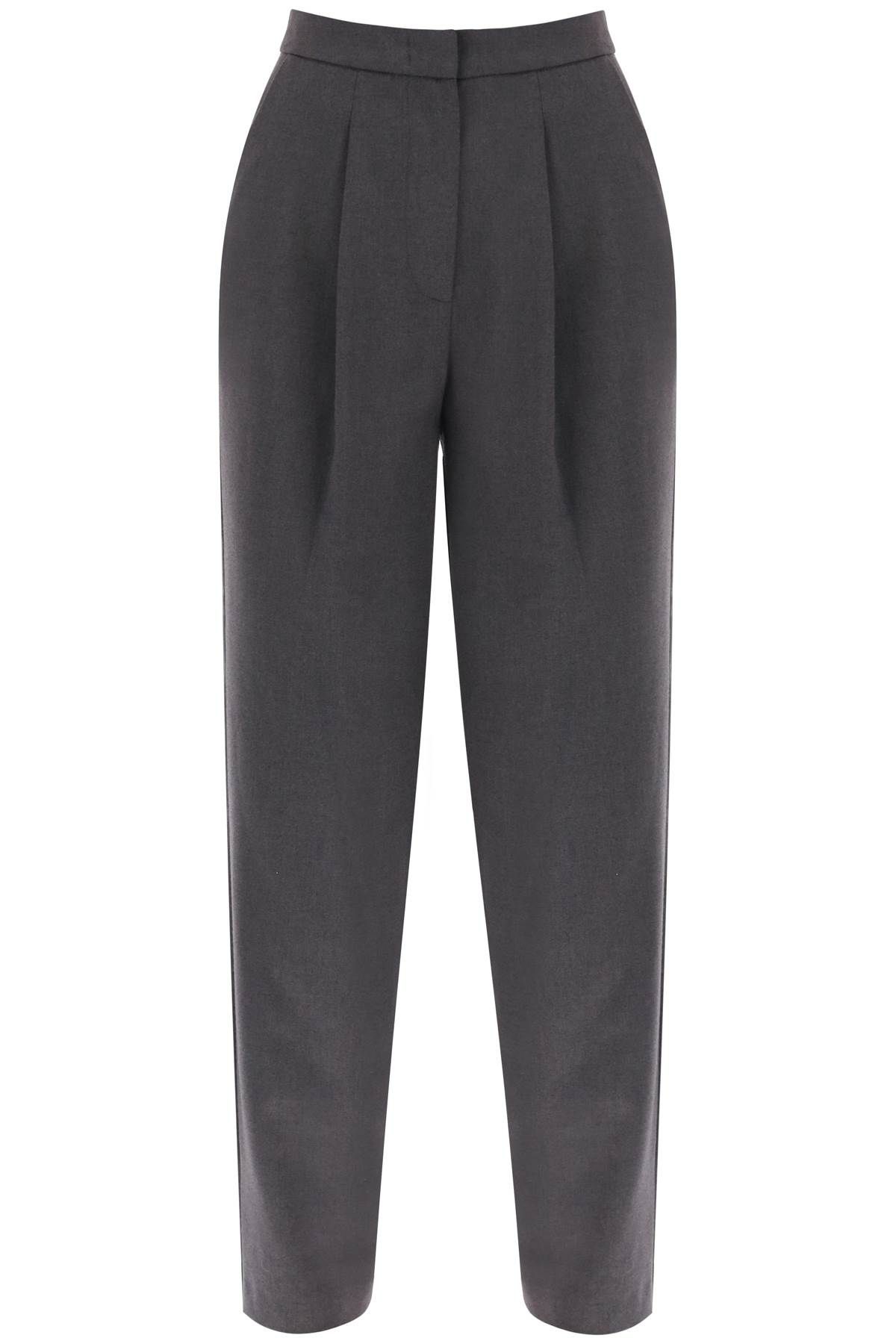 Shop Mvp Wardrobe Meda Wool Blend Trousers In Grey