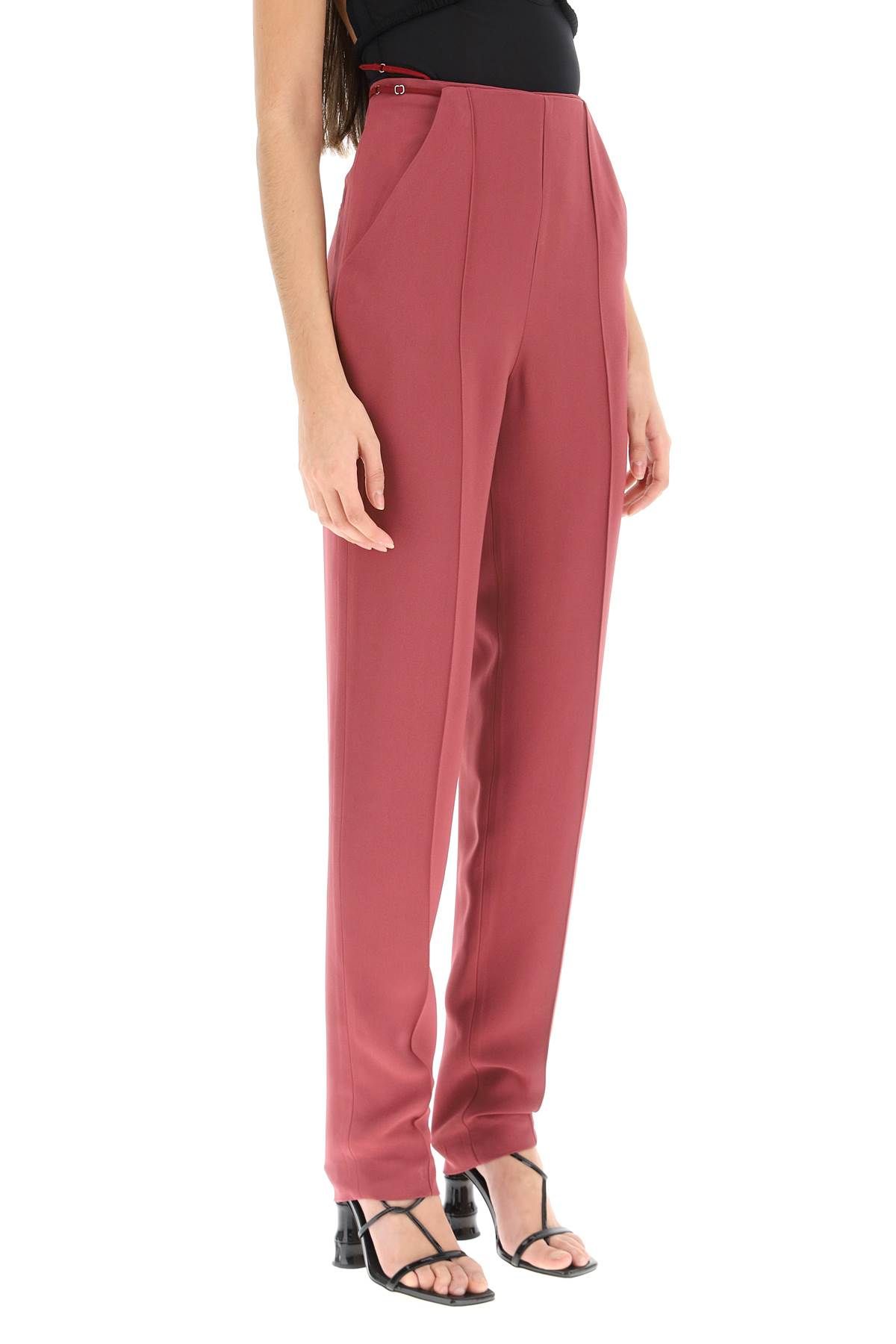 Shop Nensi Dojaka Viscose Pants With Straps In Pink