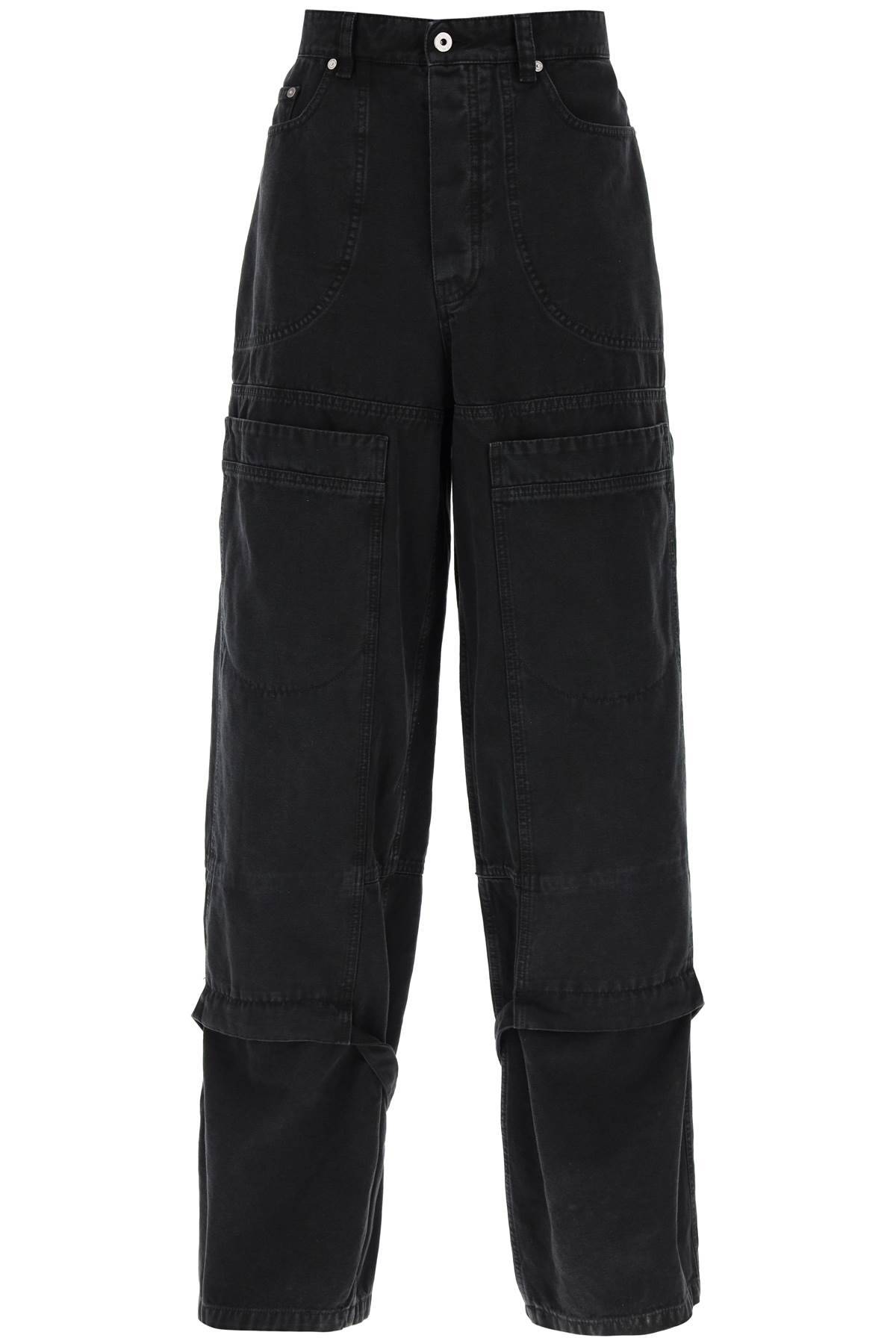 Shop Off-white Wide Leg Cargo Pants In Black