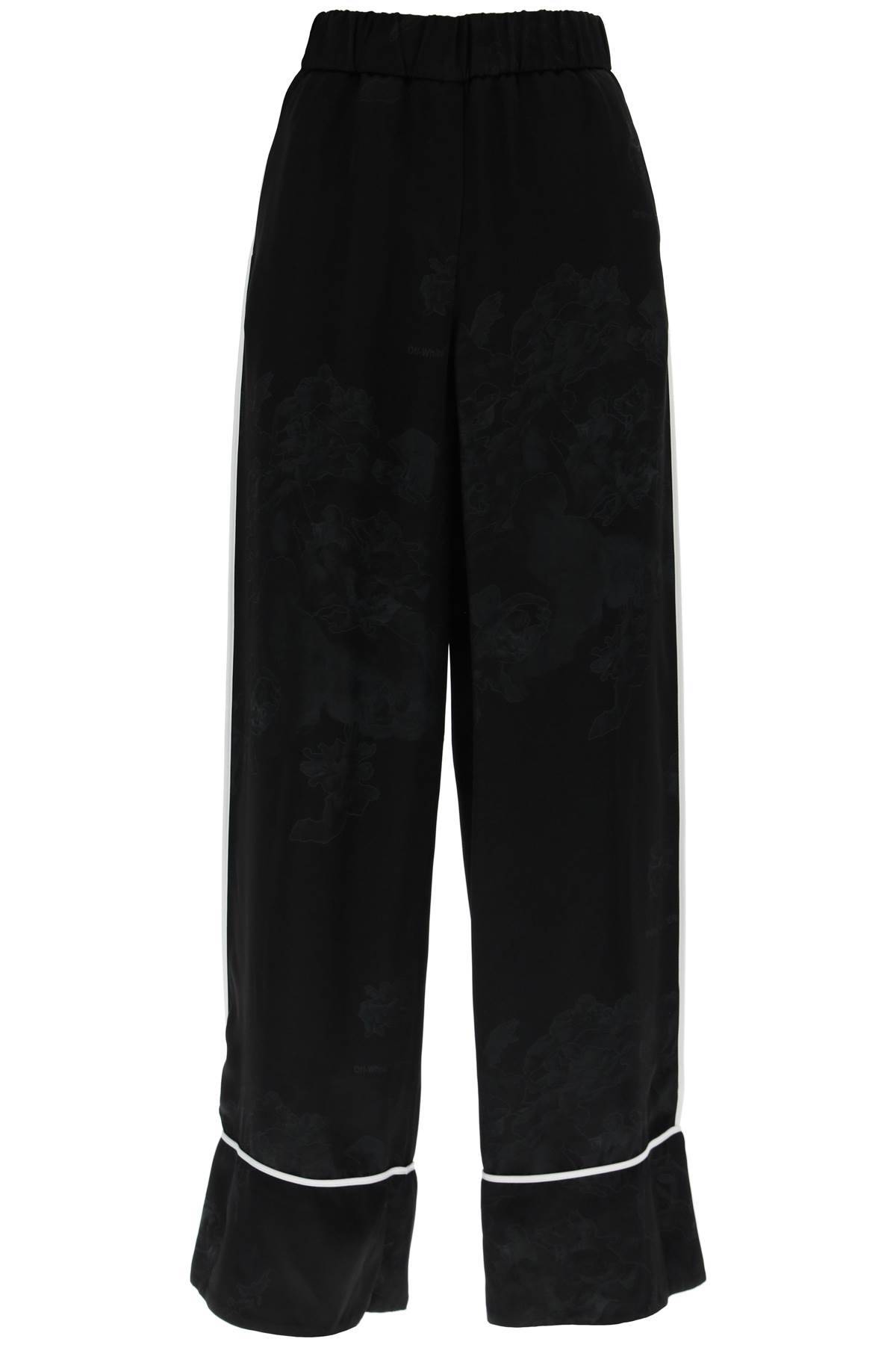 Shop Off-white Jacquard Pijama Pants In Black