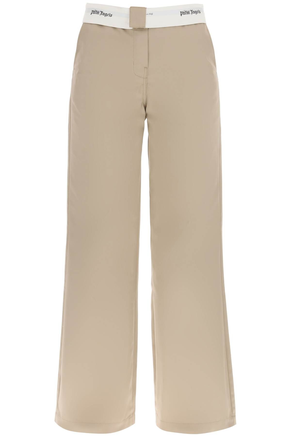 Shop Palm Angels Reversed Waistband Chino Pants In Beige