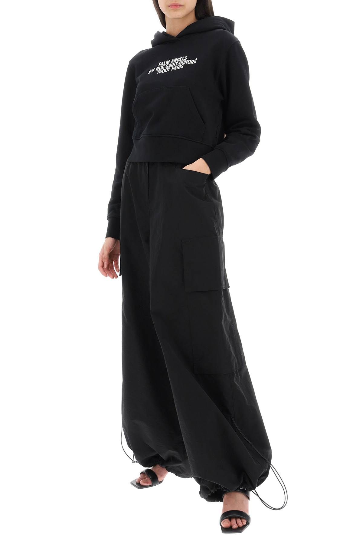 Shop Palm Angels Parachute Pants In Black