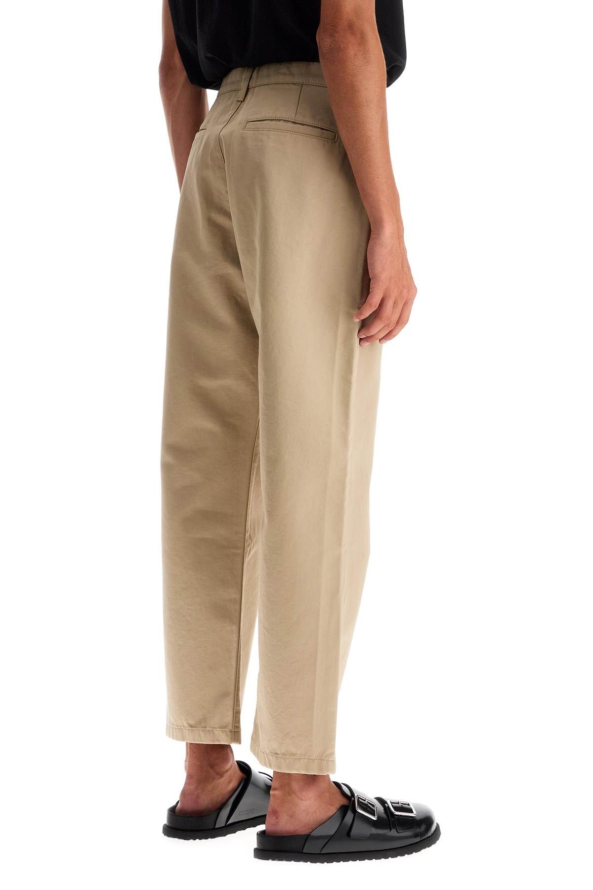 Shop Palm Angels Chino Pants With Logo Branding In Beige