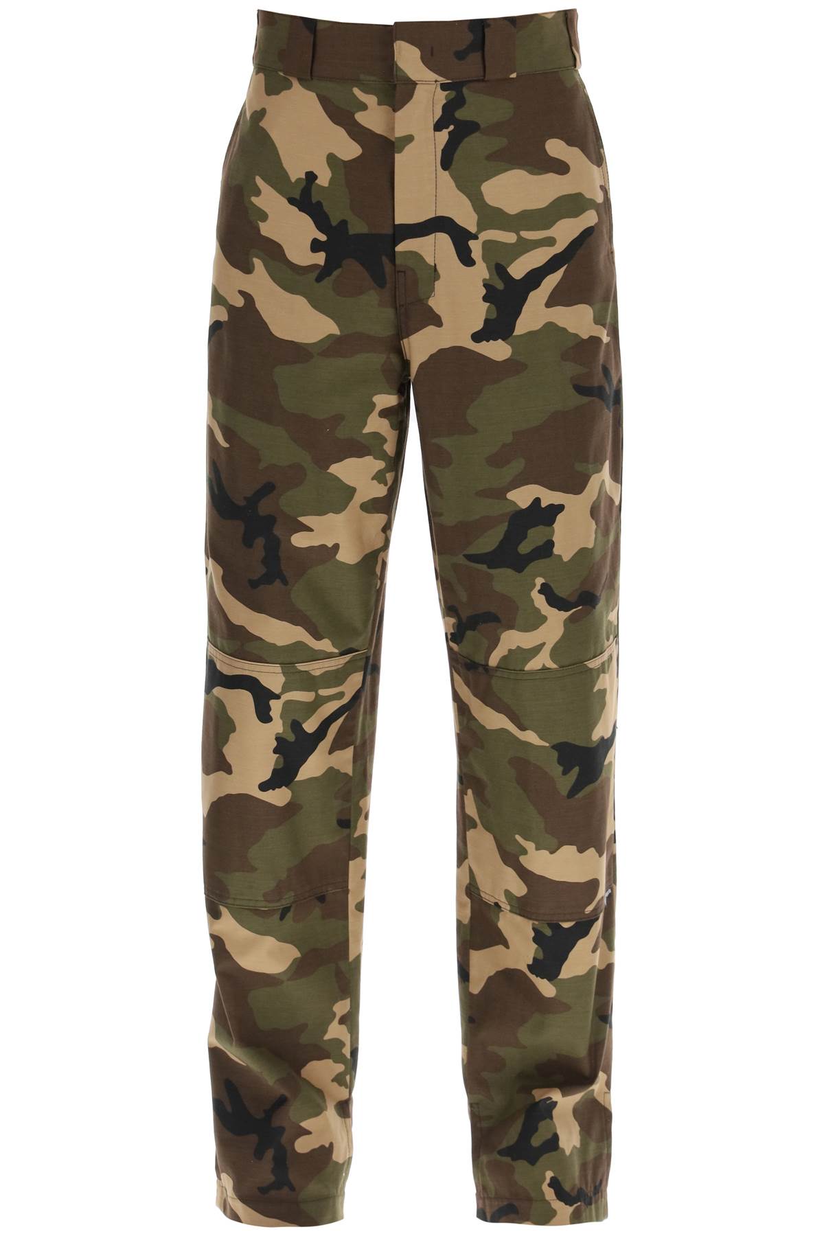 Shop Palm Angels Camouflage Workpants In Khaki,brown
